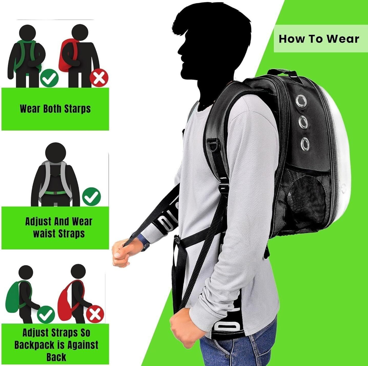 Image of OKASTA Astronaut Space Transparent Pet Carrier - Pet Bag for Travel | Hiking Blue Backpack Pet Carrier