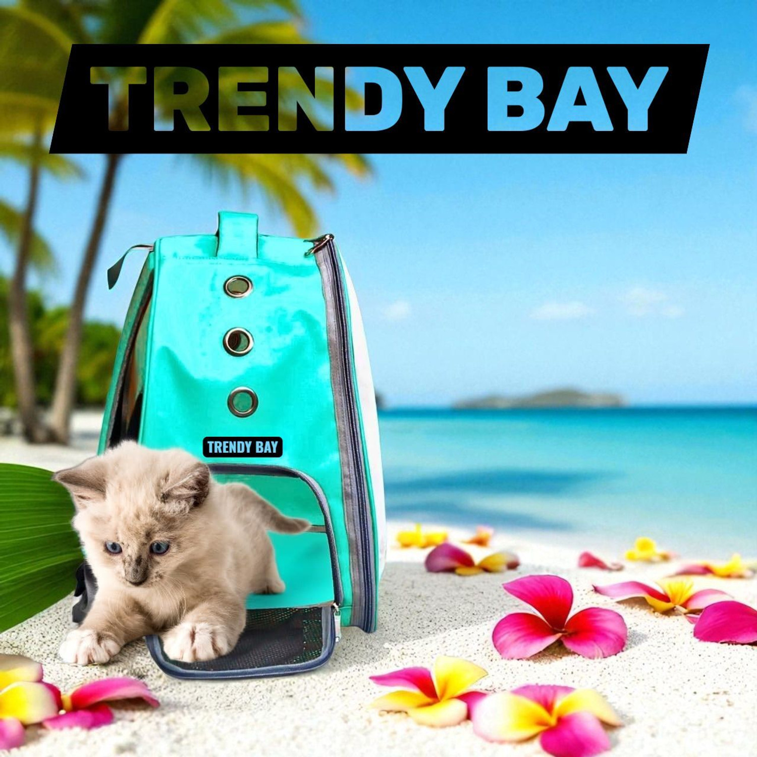 Image of Trendy Bay Pet Backpack Green Backpack Pet Carrier