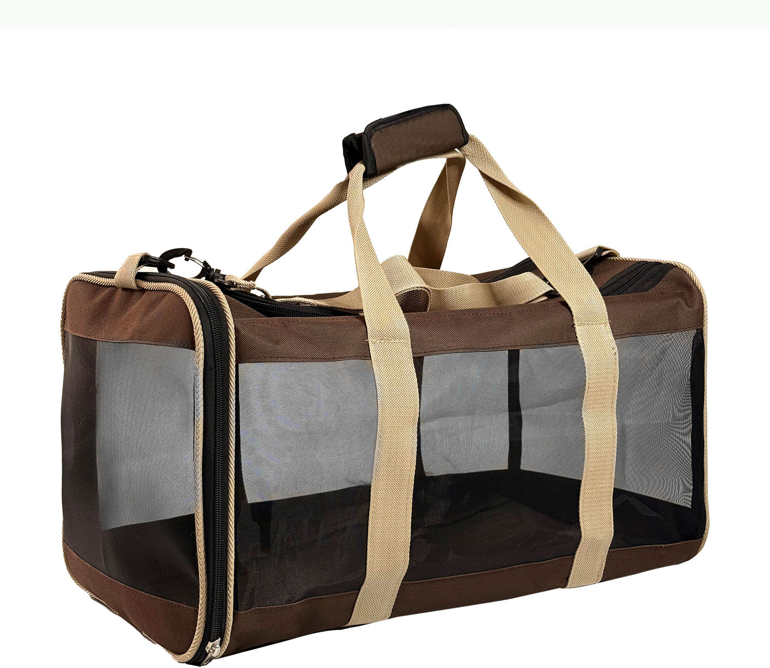 Image of Tailworld Breathable Mesh, Portable, Lightweight, Comfortable, Large Soft-Sided & Travel Brown, Black Backpack Pet Carrier