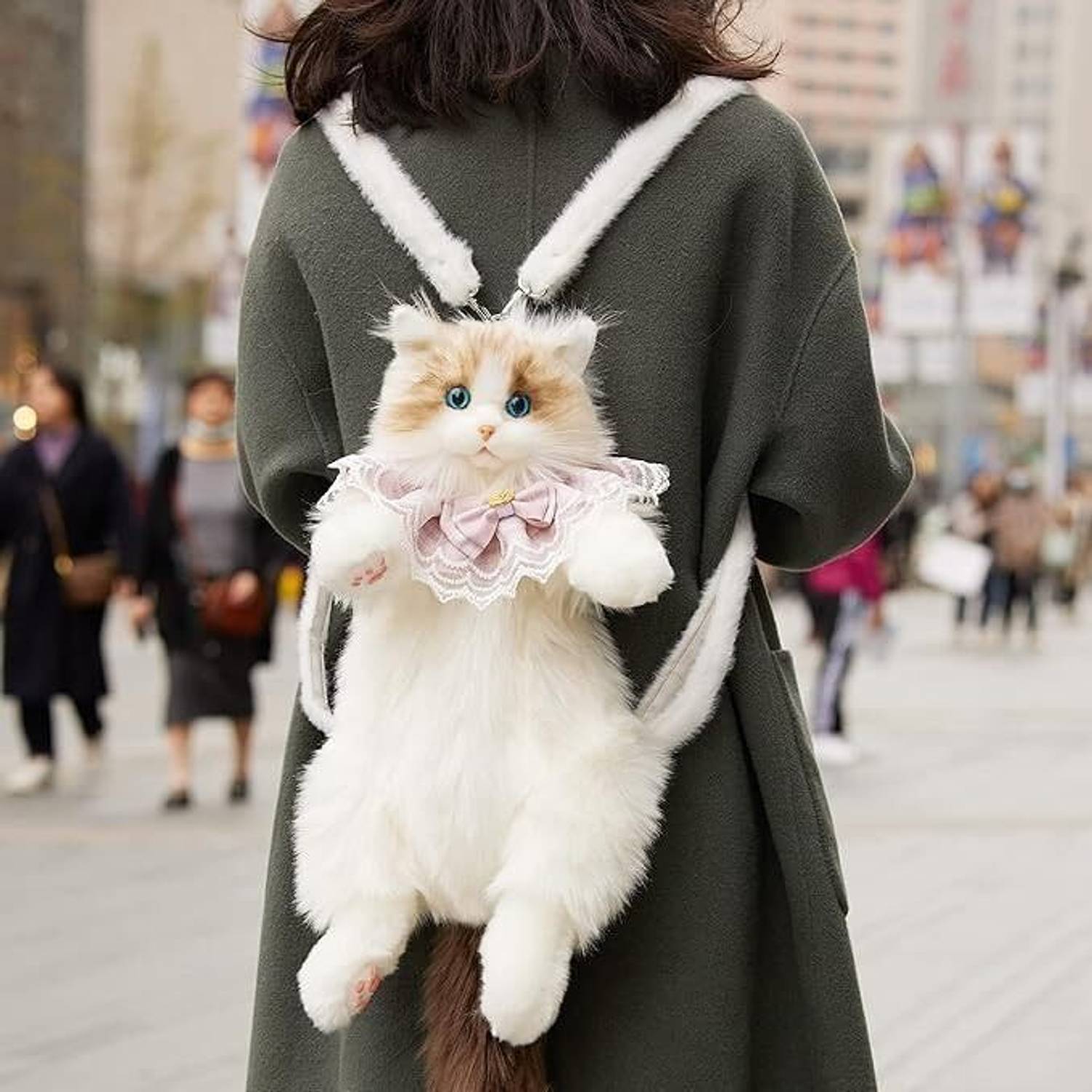 ORVENIX 3D Ragdoll Cat Shape Bag WHITE Pet Crate Price in India