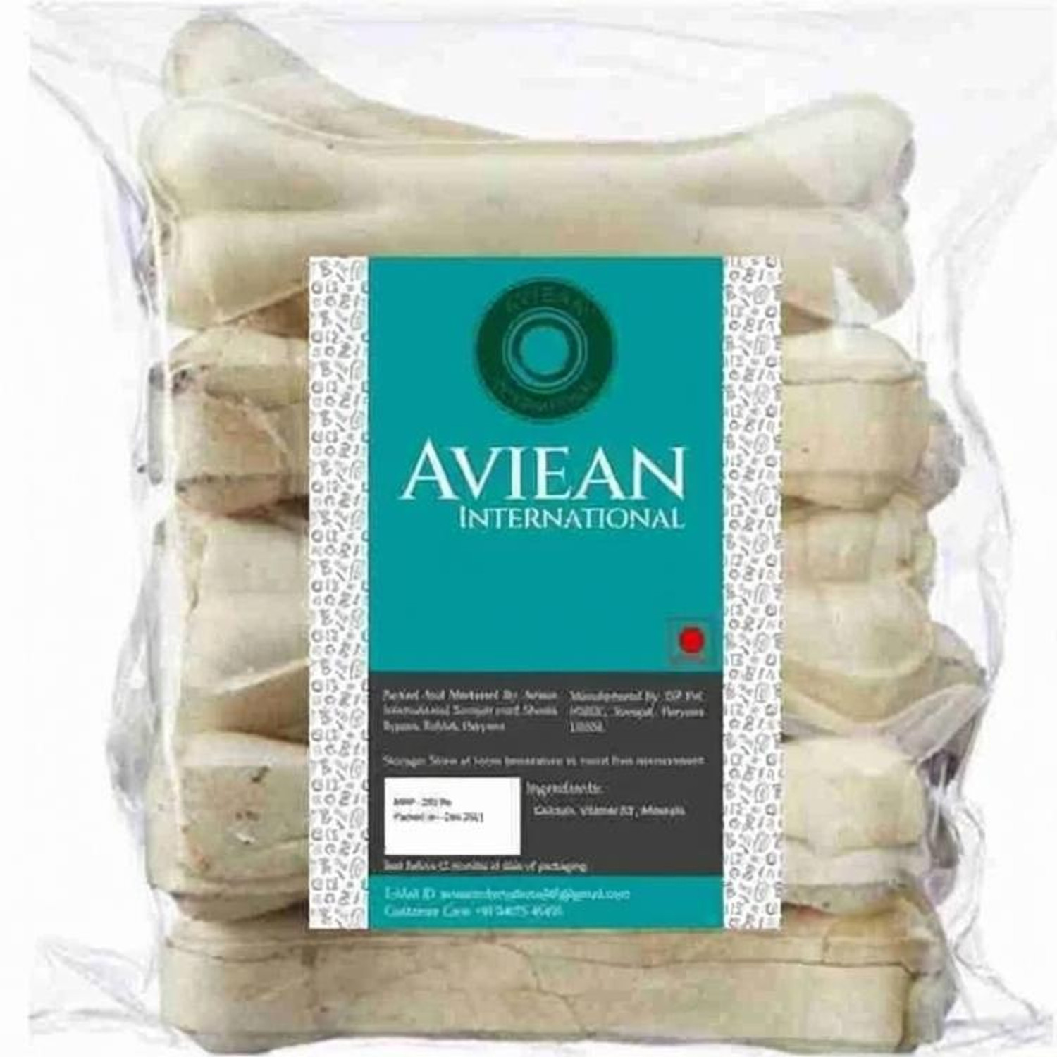 Image of Aviean International Calcium Pressed Bone 6 Piece, Bone Size 5 Inch Mutton Dog Chew Egg, Chicken, Mutton Dog Chew