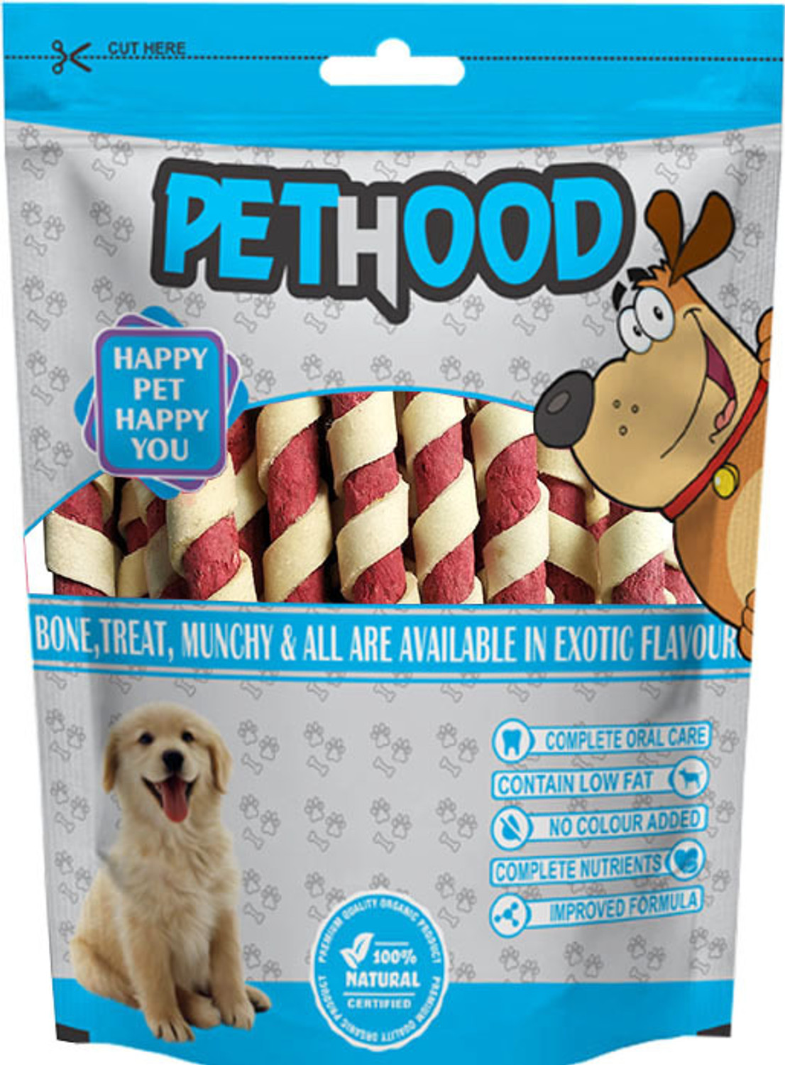 Image of PET HOOD Dog Chew Mutton Twisted Stick 450 gram, Spiral Sticks Dogs, Dog Sticks Mutton Mutton Dog Chew