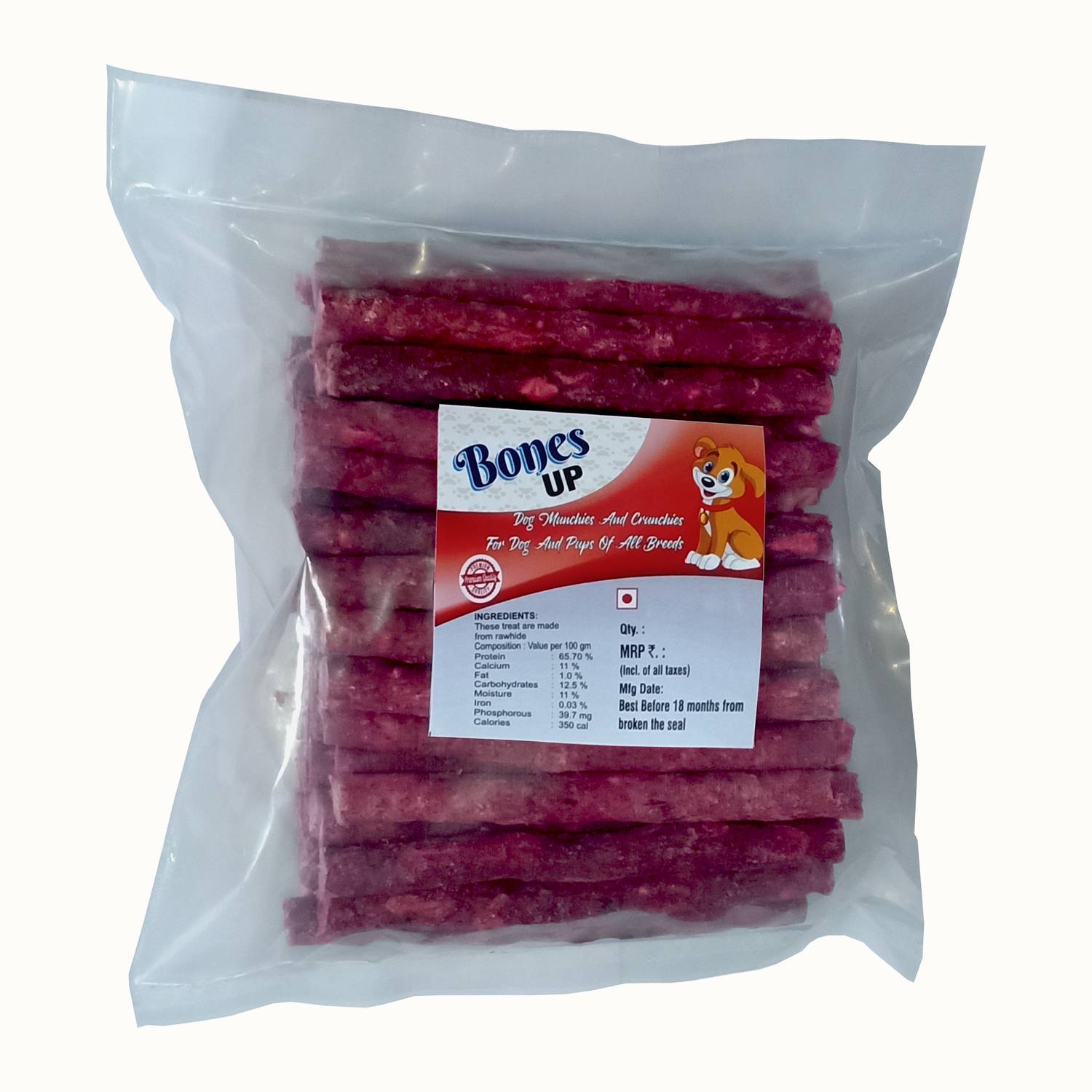 Bones UP Dog Chew Mutton Stick 450 g, Sticks for Dogs, Dog Snacks, Dog Treats Mutton Dog Chew