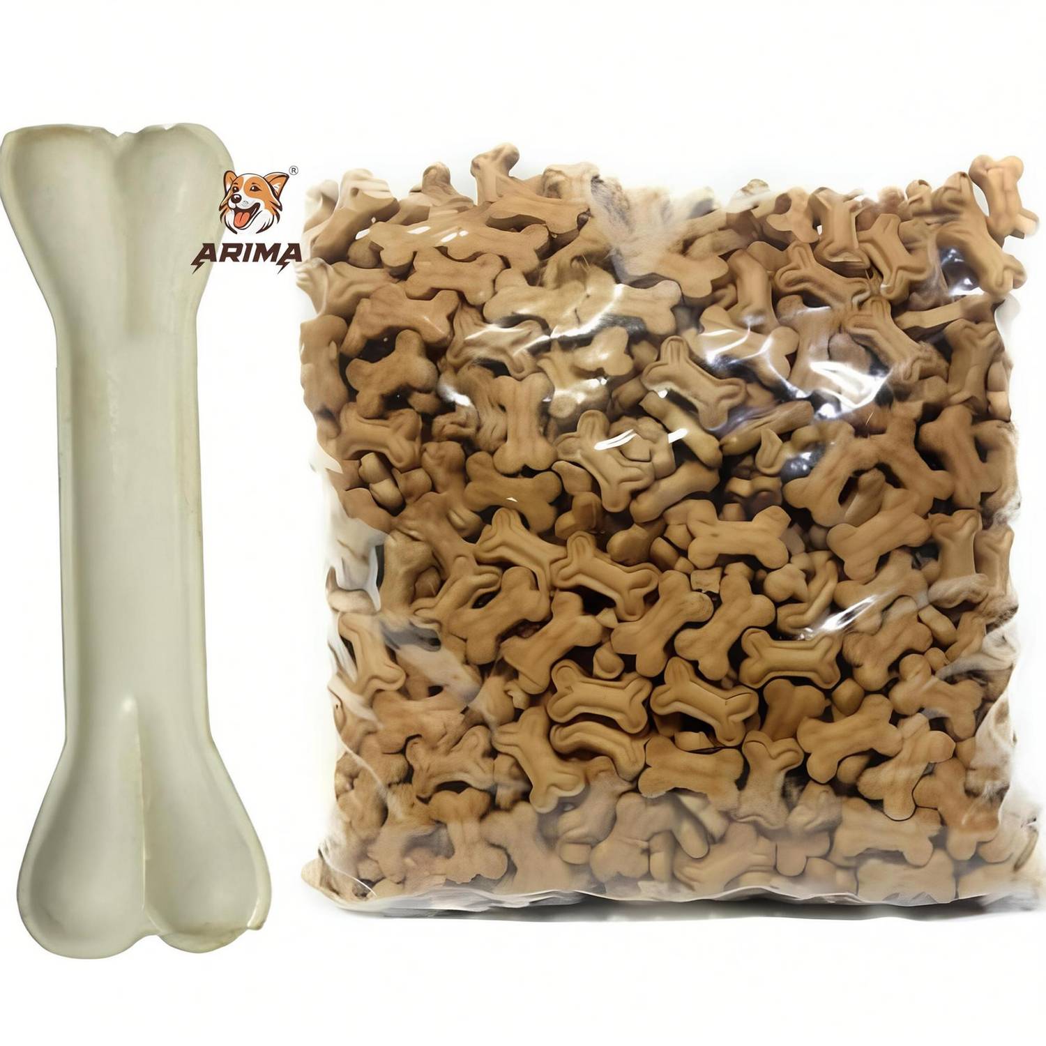 ARIMA Dog Biscuits 250 gm and Dog Chew Bone 5 inch 1 pcs Chicken Dog Chew