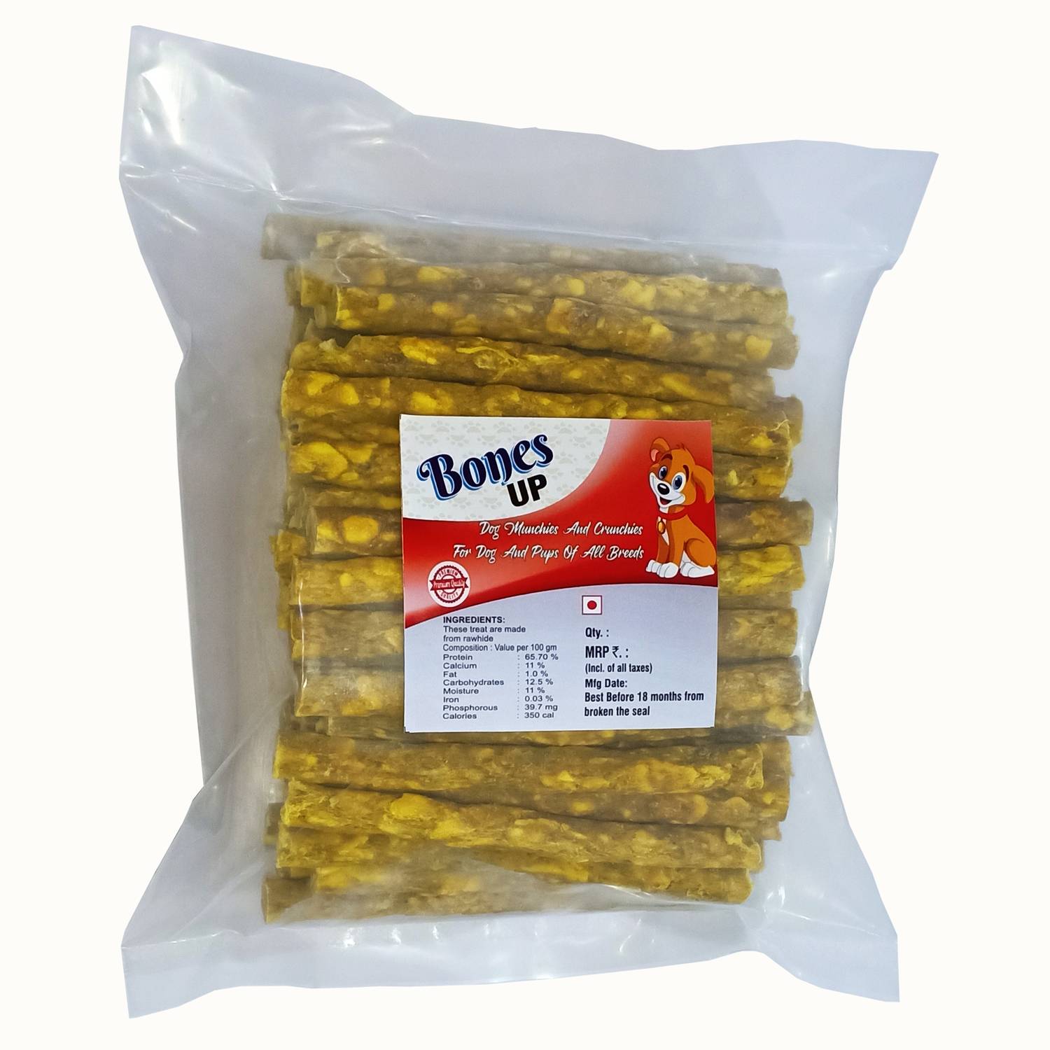 Bones UP Chicken Stick for Dogs 1950 g, Munchy Sticks for Dogs, Dog Snacks Chicken Dog Chew