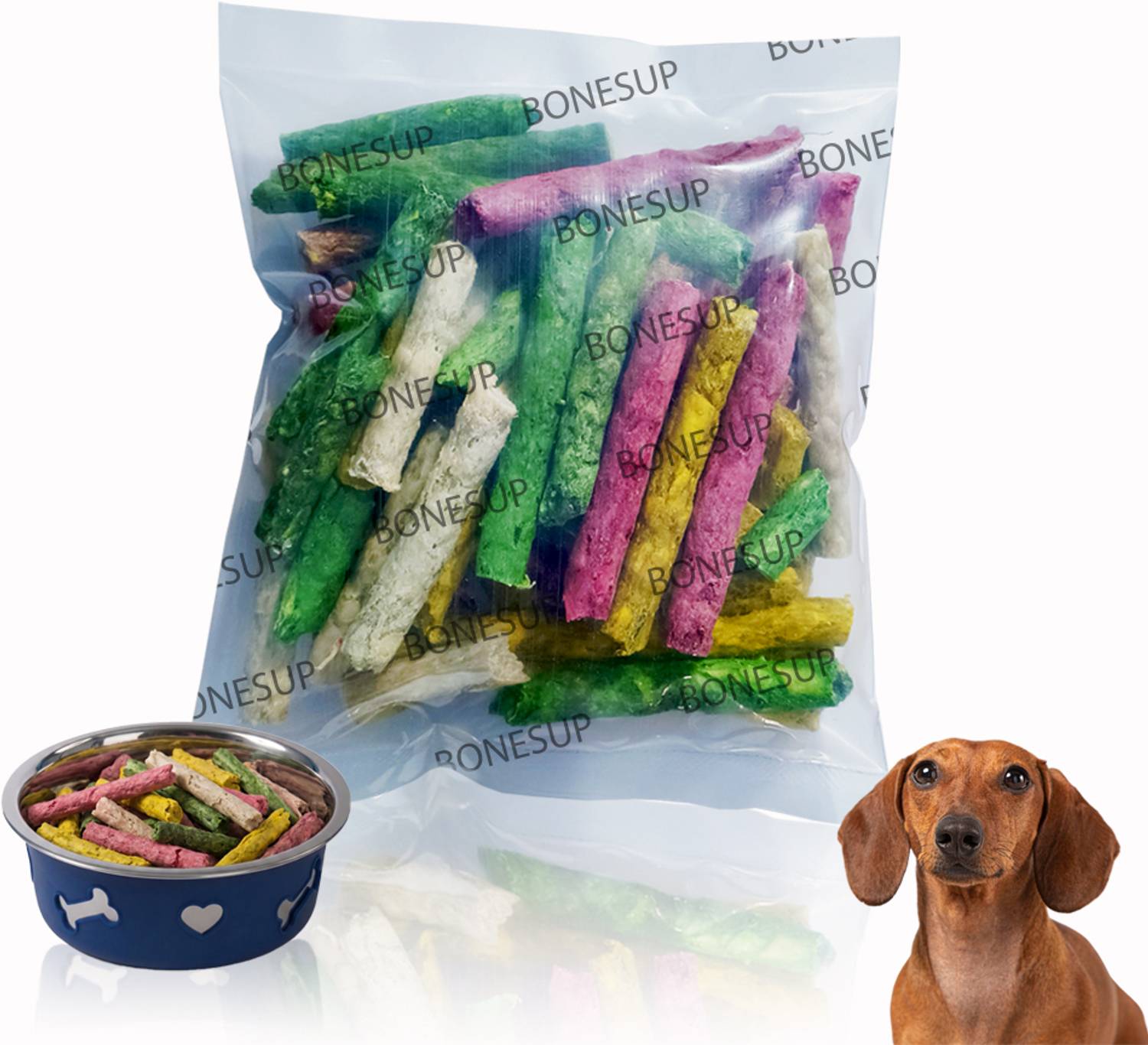 Bones UP Broken Dog Chew Sticks 950g Multi-Flavored Rawhide Broken Sticks for Dogs Treat Milk, Mutton, Chicken, Lamb, Fish Dog Chew