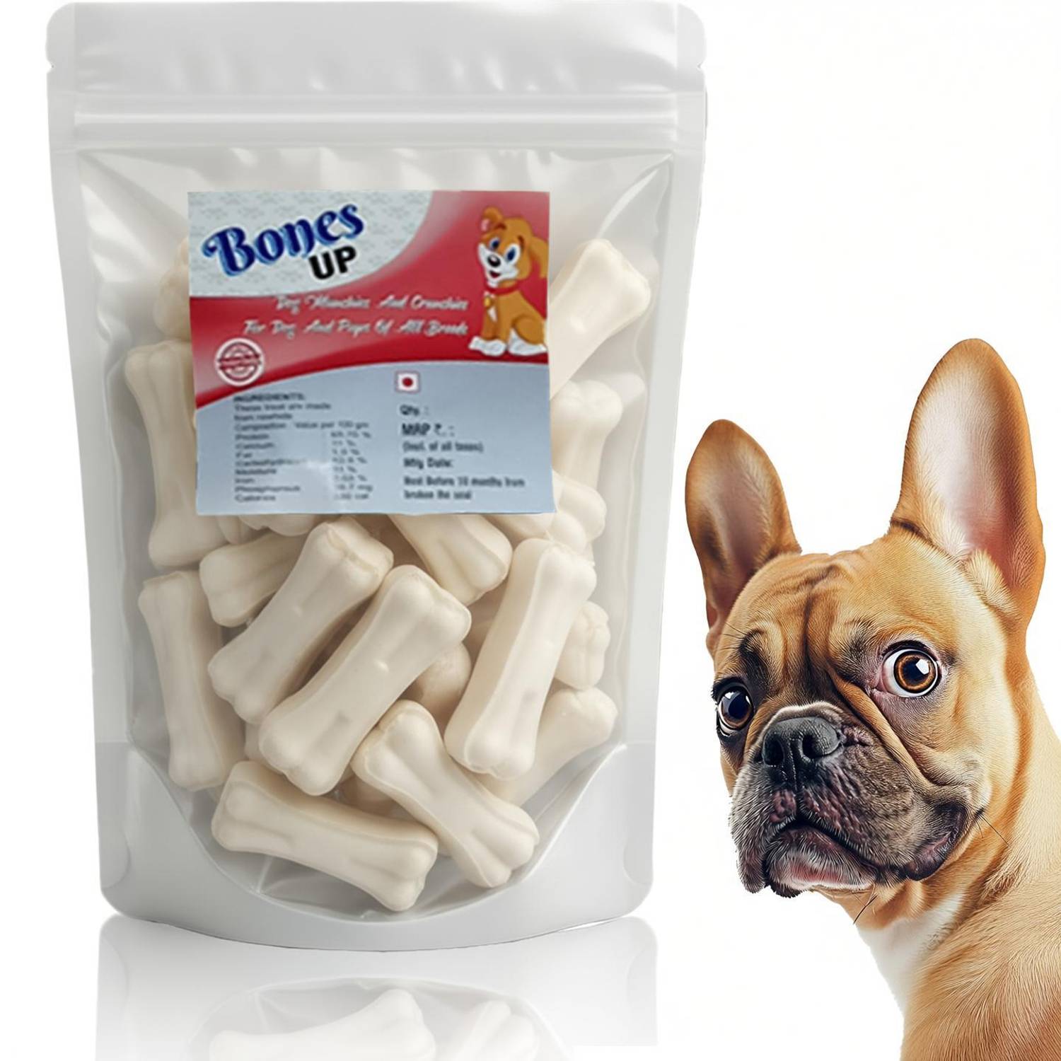 Bones UP Rawhide Dog Chew Bone 3 Inch (15 pcs.) Safe & Digestible Dog Chew