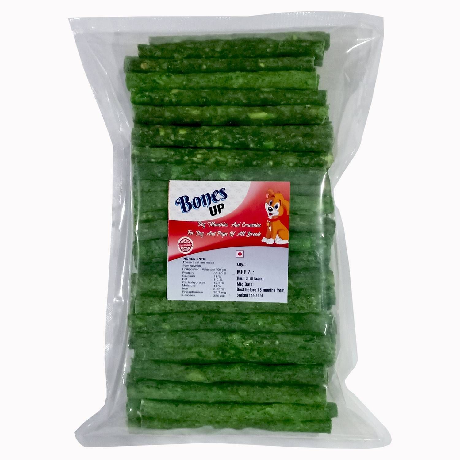 Bones UP 1.45kg Mint Flavor Dental Chew Sticks Treat for Dogs Reduces Plaque & Bad Breath Mint Dog Chew