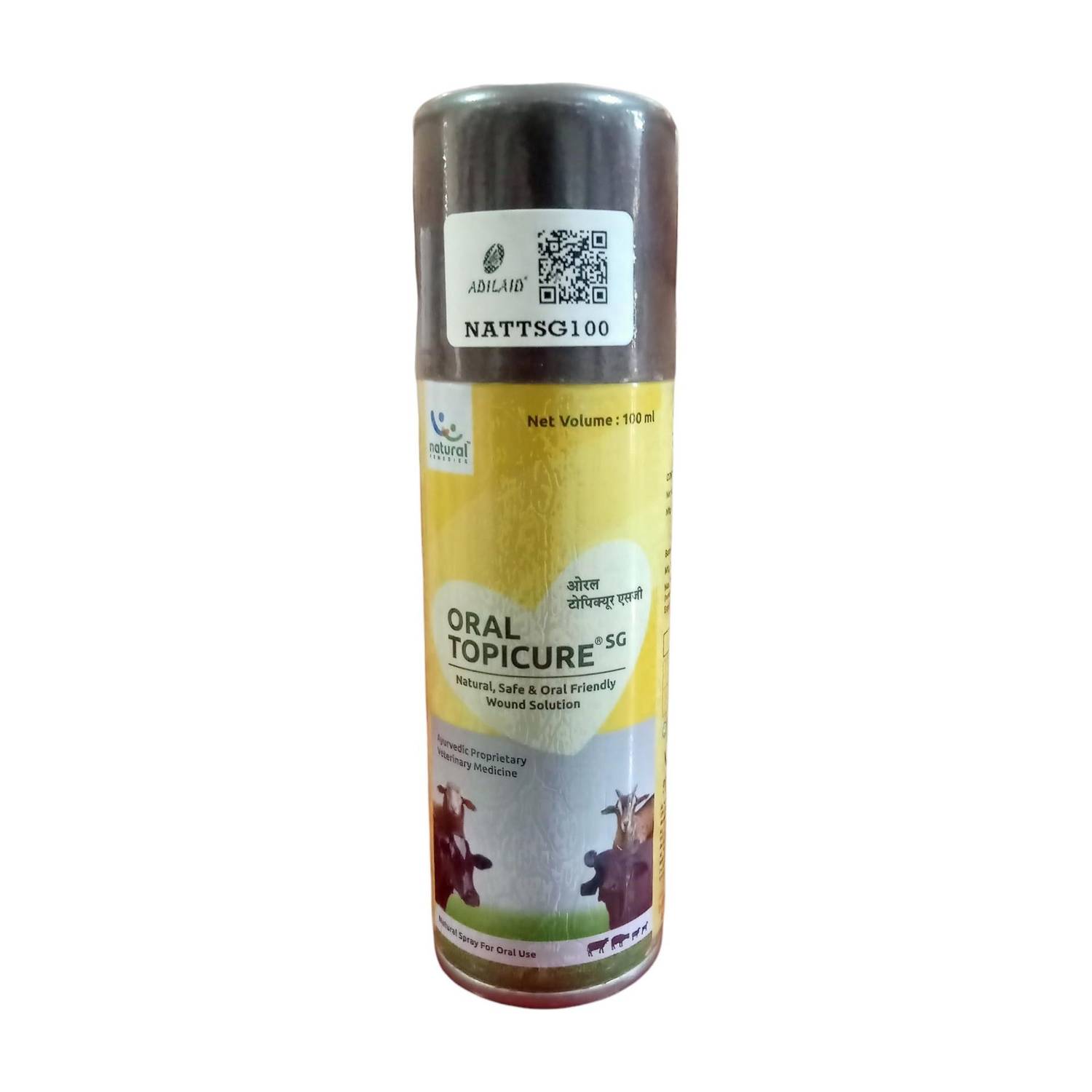 ADILAID ORAL Topicure SG Natural Safe & Oral Friendly wound Solution (1 Pcs) 100 ml Pet Coat Cleanser