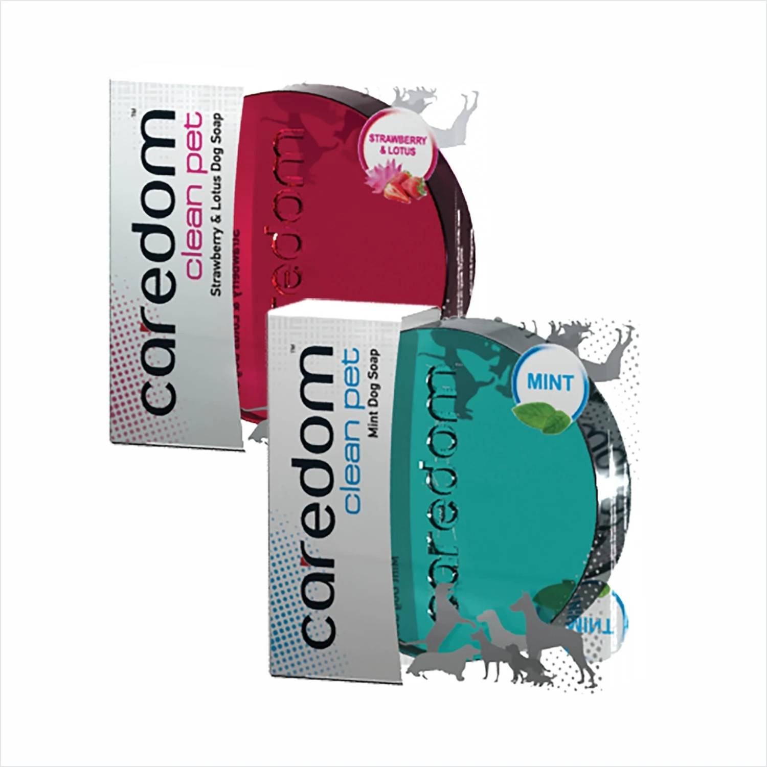 Caredom Combo Offer - Strawberry Dog Soap & Mint Dog Soap | Pack of 2 | 75 g * 2 Nos 0 ml Pet Coat Cleanser