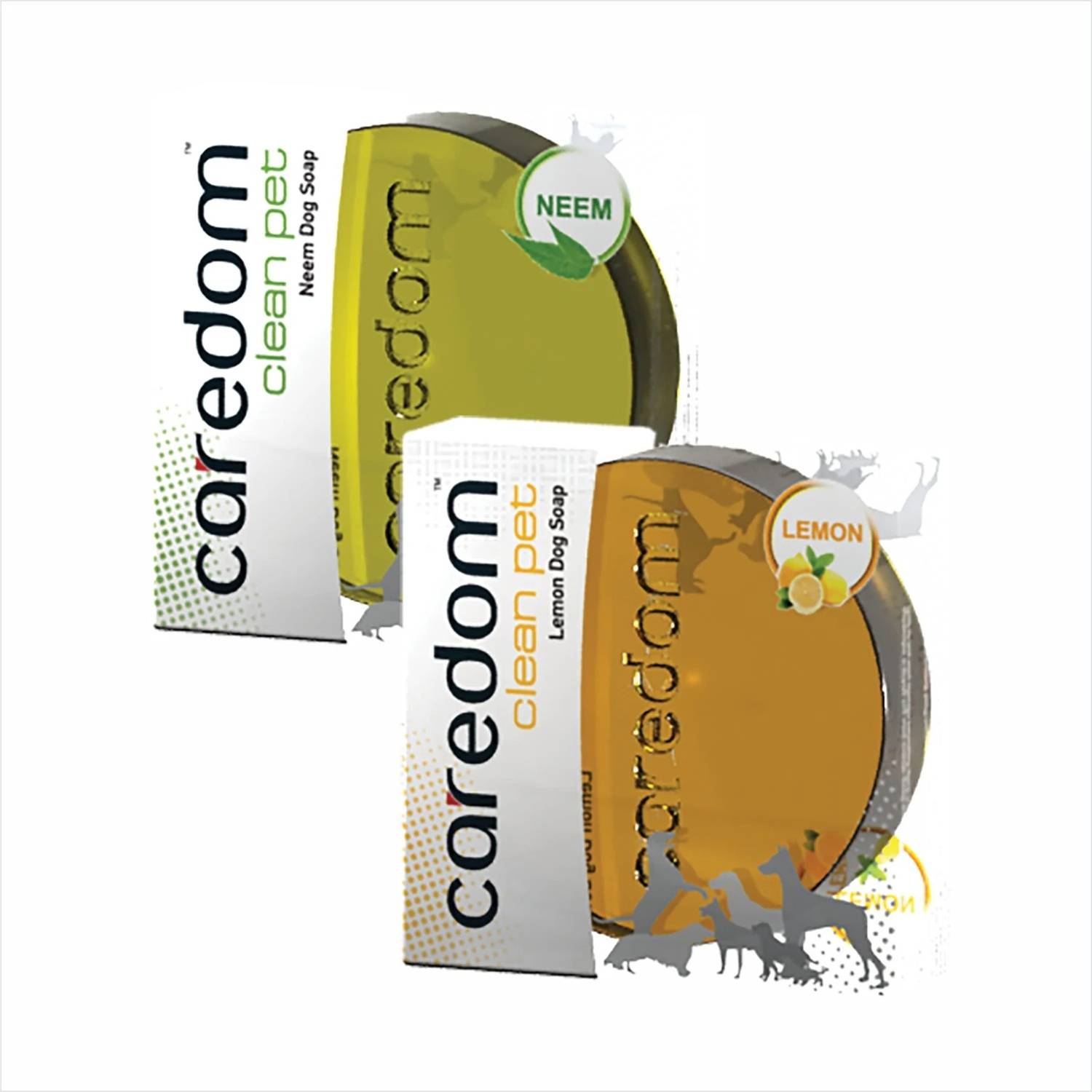 Caredom Combo Offer - Neem Dog Soap & Lemon Dog Soap | Pack of 2 | 75 g * 2 Nos 0 ml Pet Coat Cleanser