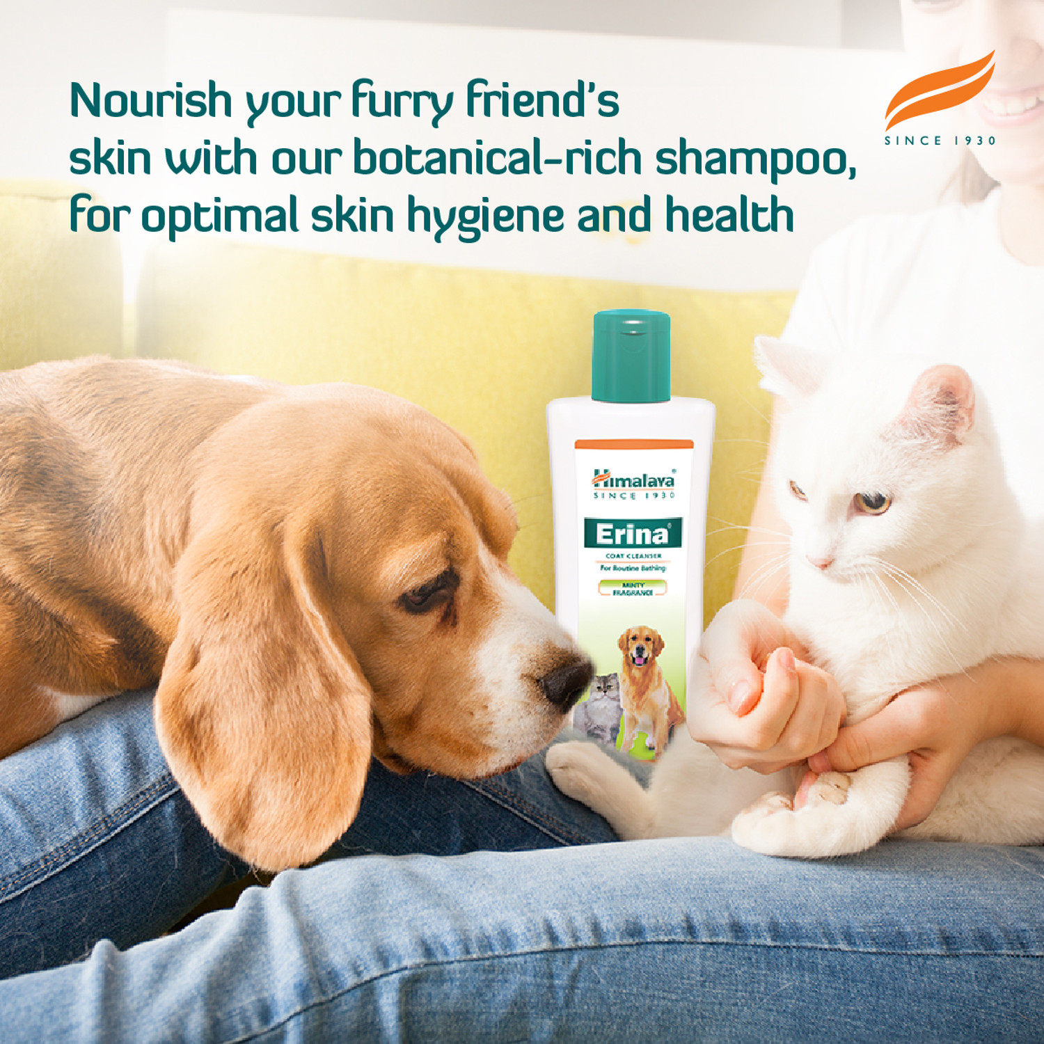 Image of HIMALAYA Erina Coat Cleanser Shampoo I Routine Bathing & Skin Hygiene I Controls Dandruff 200 ml Pet Coat Cleanser