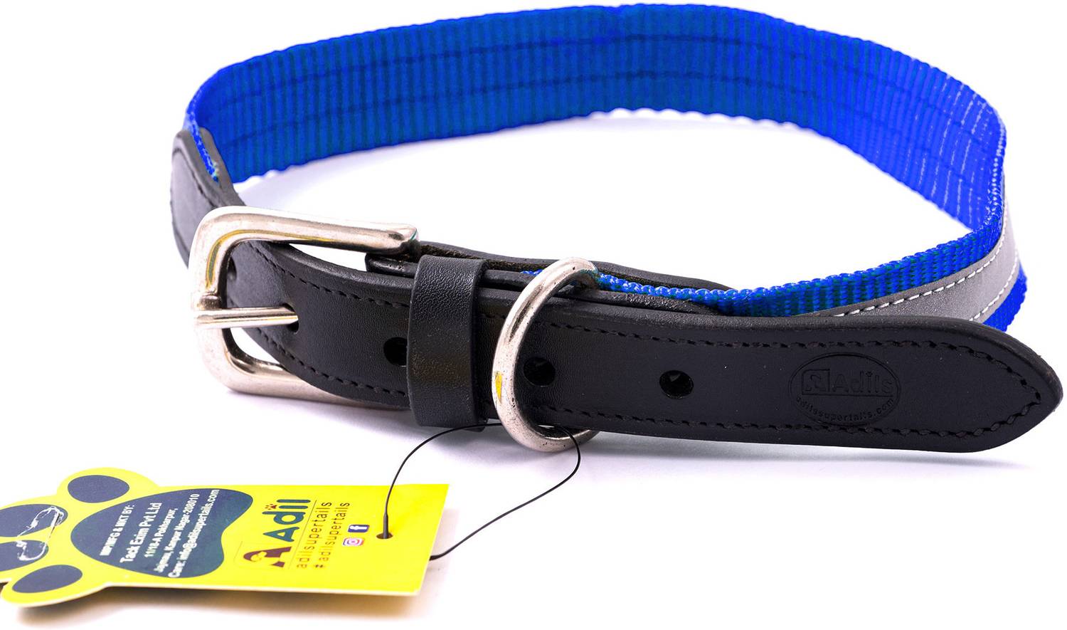 ADIL'S Adjustable Nylon Dog Collar with Reflective Design (24-28 Inch) | Dog Everyday Collar