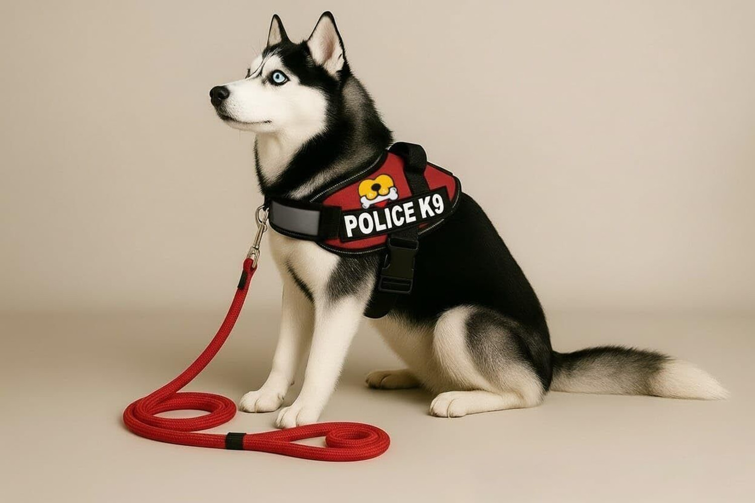 Image of Tame Love Police K9 Harness Body Belt with Padded Rope Dog Harness & Leash