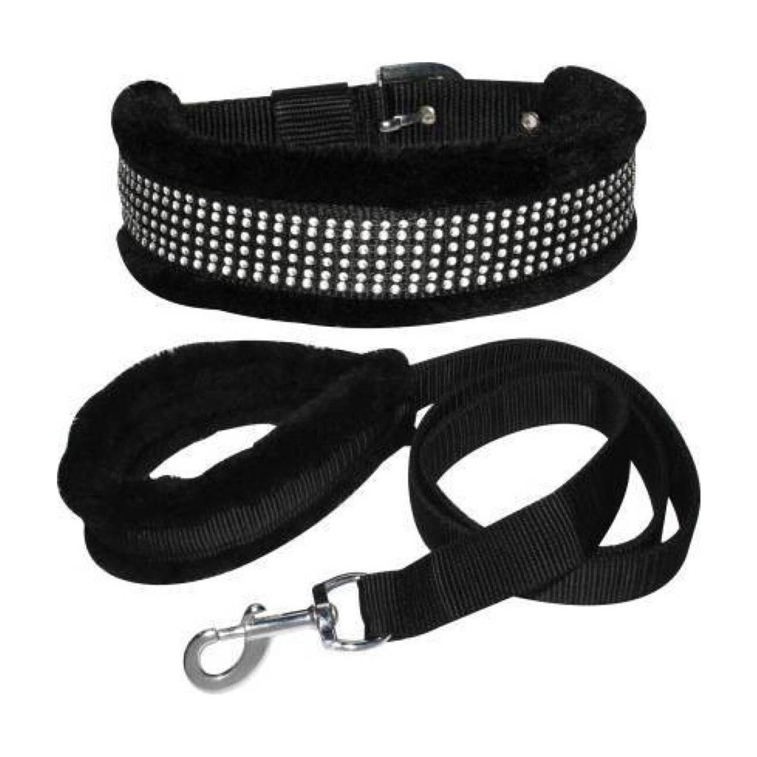 ALCAZAR Dog Collar & Leash Soft Fur Padded, Adjustable (Recommanded for 24-35KG PET) Dog Collar & Leash