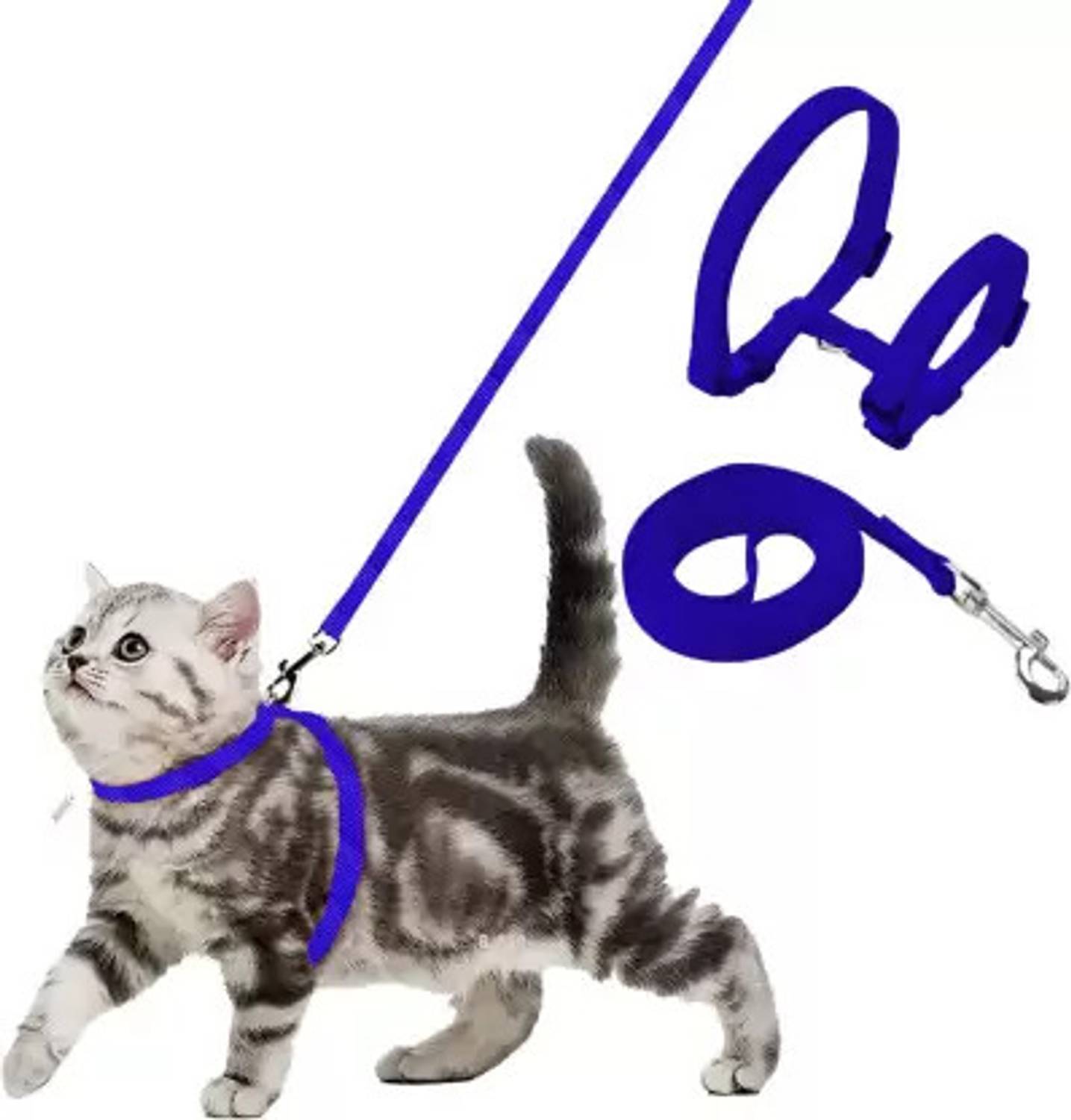 ADIOS Adjustable Blue Cat Harness & Leash