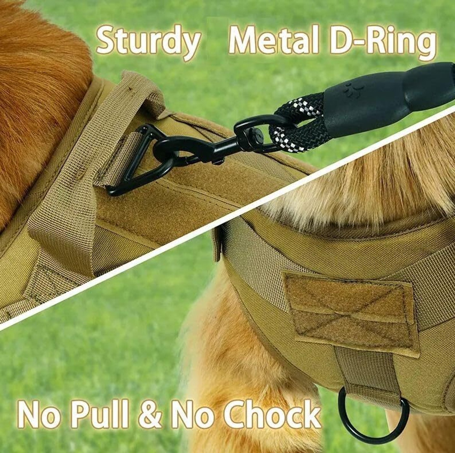 Image of WapaW Dog Harness No-Pull Pet Harness Adjustable Military Standard(M-size) Dog Harness & Leash