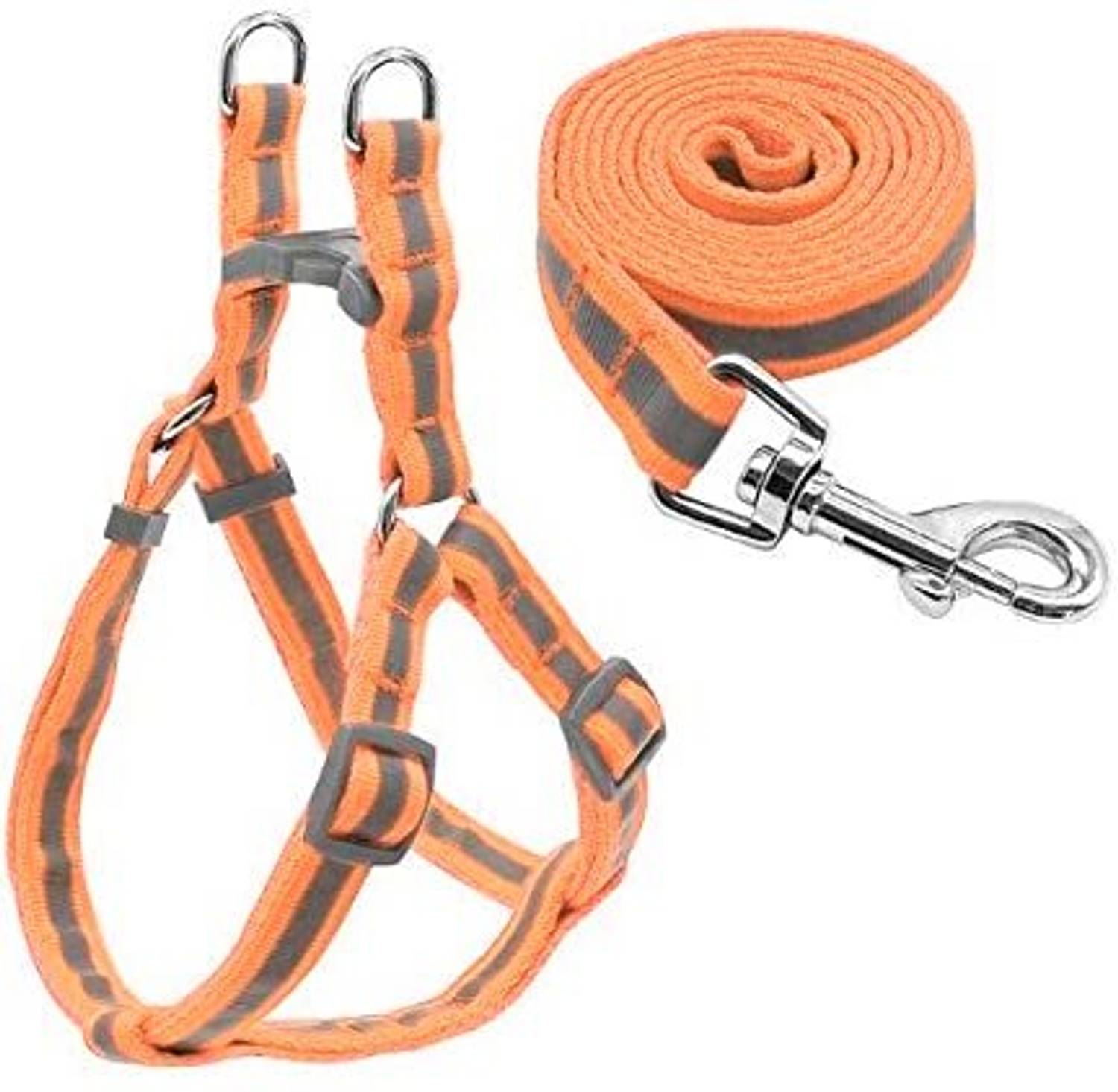 AKEnnterprises 15 MM Reflective Nylon Harness & Leash for Puppy, Small & Medium Dogs Dog Harness & Leash