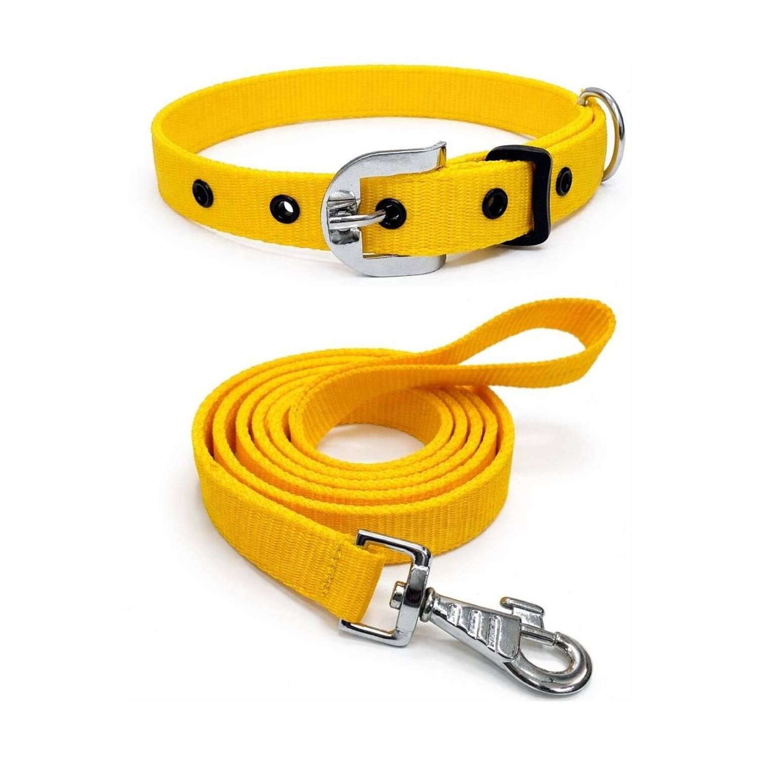 AASHI OVERSEAS Aashi Overseas Dog Collar and Leash | Dog Belt | Adjustable Collar CL_YLO_XL Dog Collar & Leash