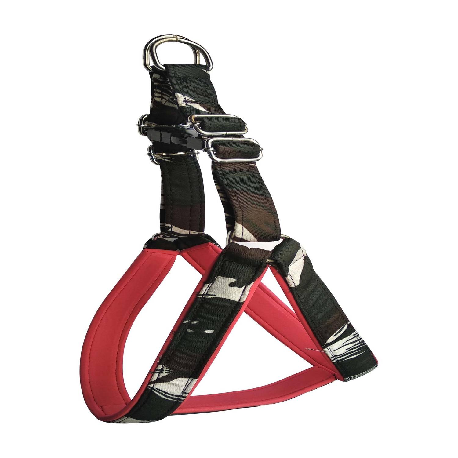 BODY BUILDING Good Quality Nylon Padded 1.5 Inch Green Military Dog Body Cross Harness Belt for Big Dogs Dog Standard Harness