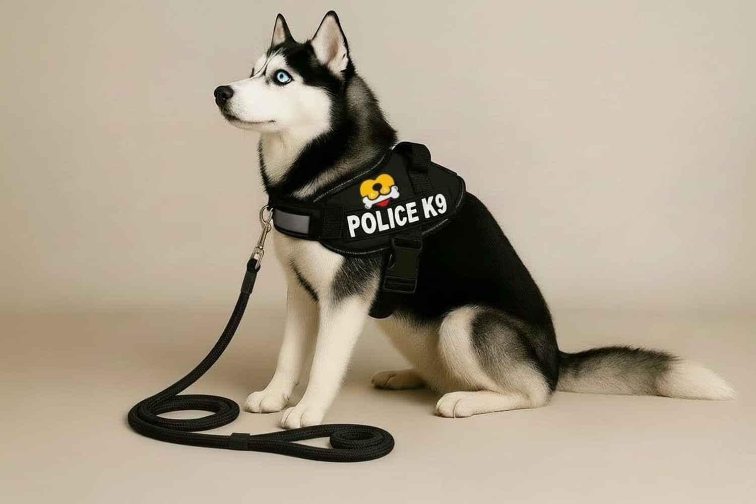 Image of Tame Love Police K9 Harness Body Belt with Padded Rope Dog Harness & Leash