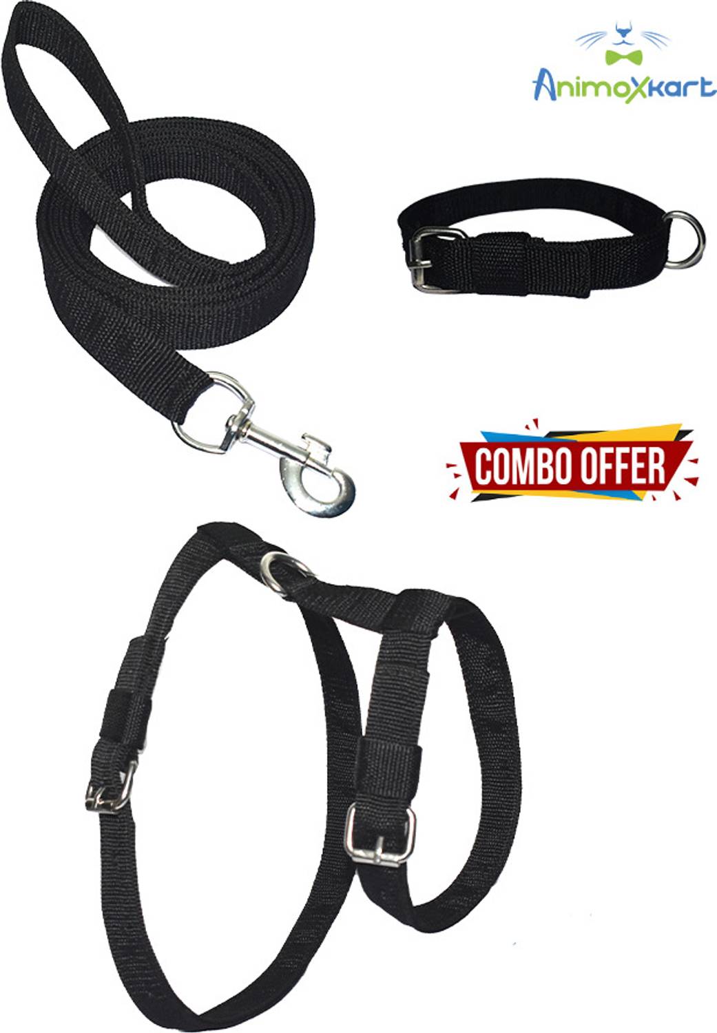 animoxkart Dog Harness & Leash Combo, Small - Image 1