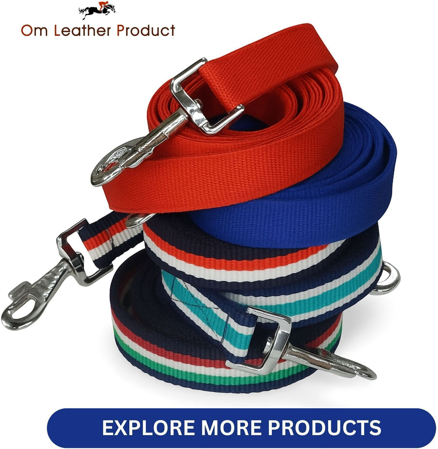 Image of Om Leather Product LAR - Pack of 2 Nylon Padded Dog Collar | Comfortable Neck Belt Dog Everyday Collar