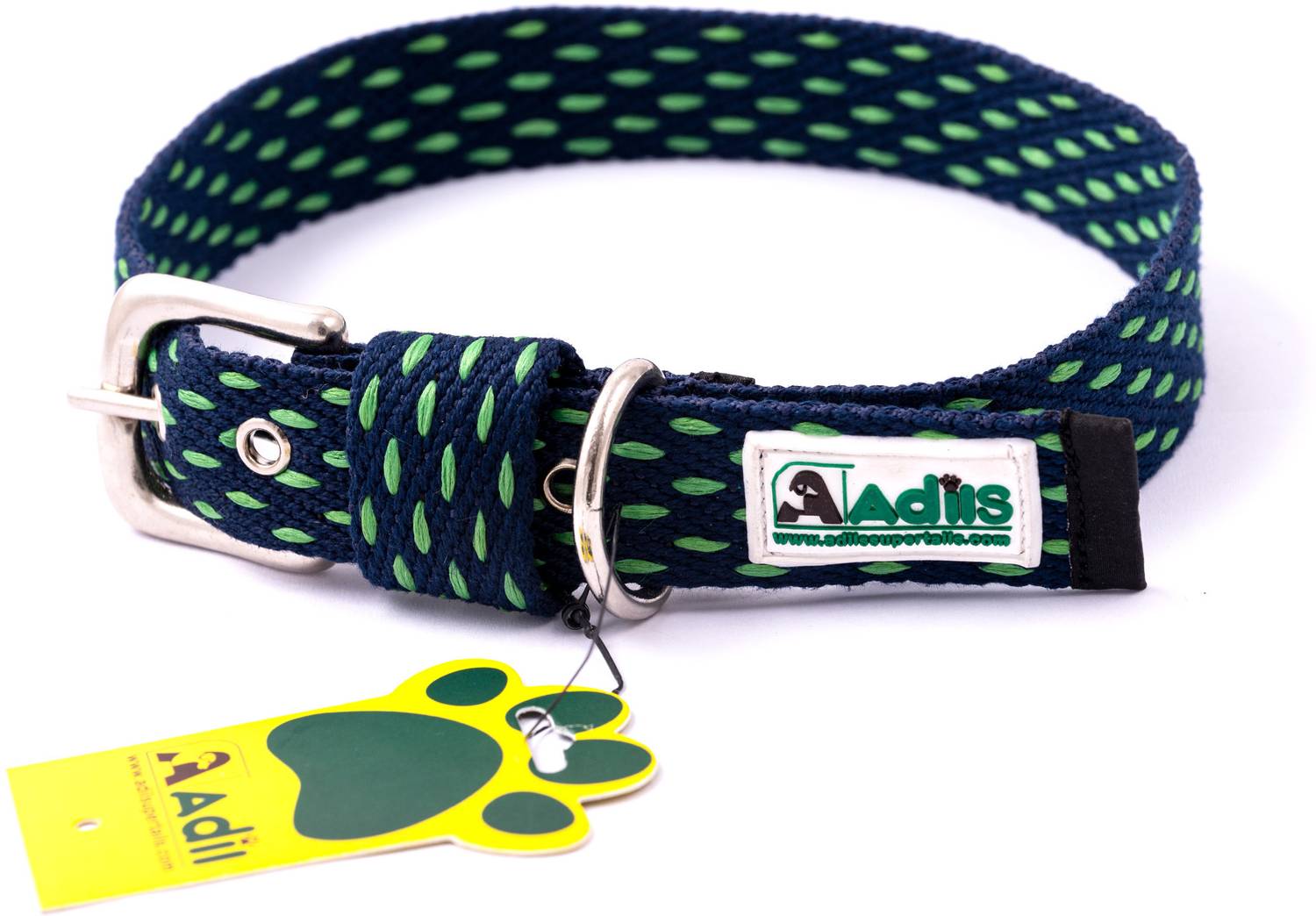 ADIL'S Adjustable Cotton Dotted Dog Collar with Strong D-Ring, Metal Buckle Closure | Dog Everyday Collar