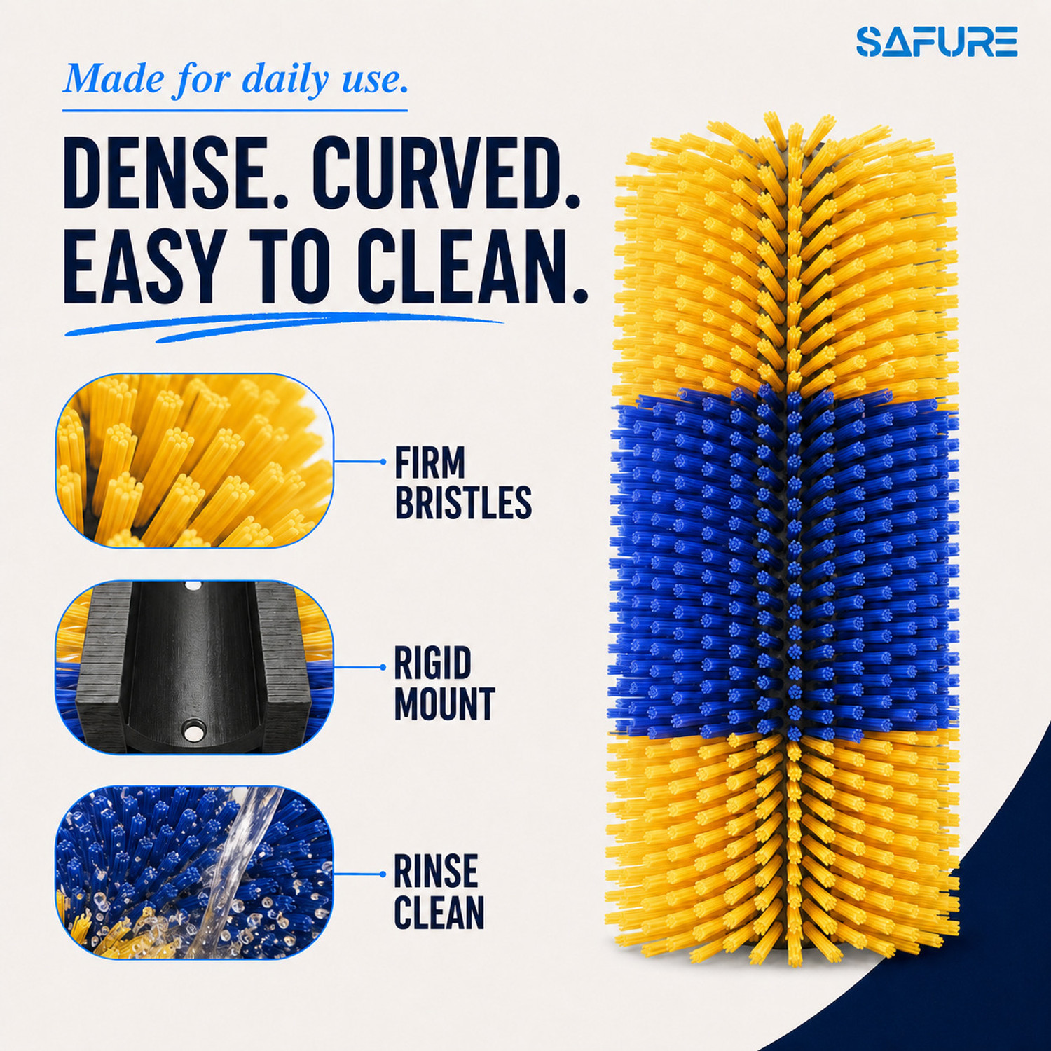 Image of SAFURE Livestock Scratch Brush for Cows, Buffaloes, and Horses Plain / Bristle Brushes for Cow, Donkey, Horse