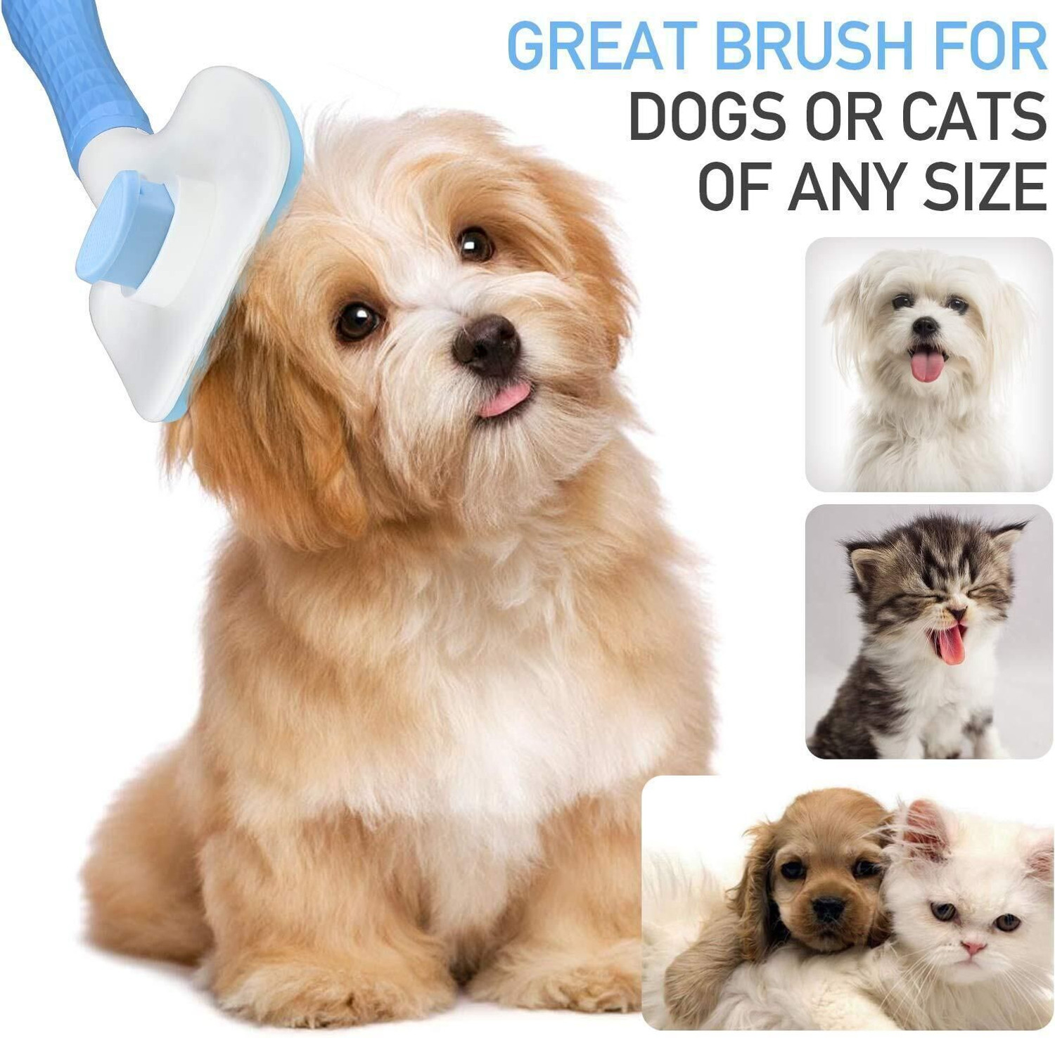 Image of Dogs and Tiddles Pet Comb Brush, Pet Grooming Brush for Dogs and Cats Slicker Brushes for Dog, Cat, Rabbit