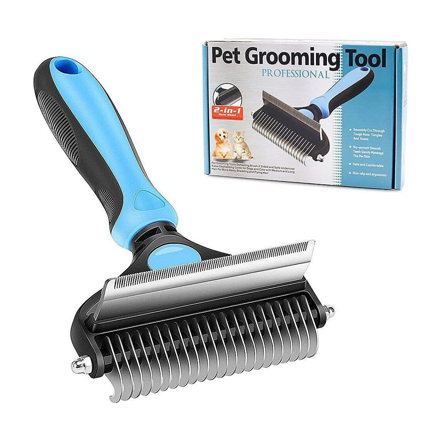 Image of FRIEDERICH Pet Grooming Brush, Deshedding Tool & Undercoat Rake Dematting Comb Slicker Brushes for Dog & Cat