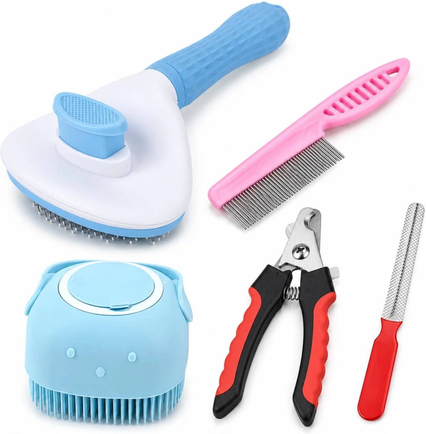 Image of TrendKart Dog Grooming Kit - Pet Grooming Kit - Dog Combo Set - Dog Brush Combo - Dog Kit Slicker Brushes for Dog & Cat
