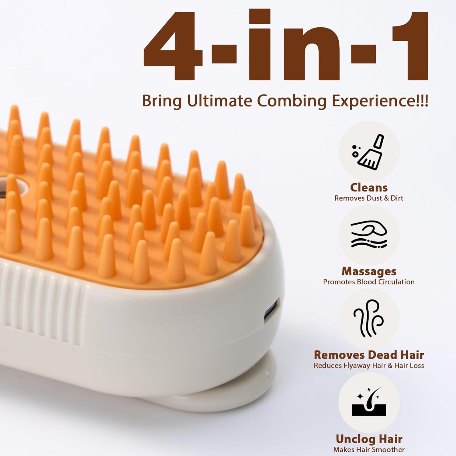 Image of Afpin Cat Steam Brush, Dog Steam Brush, Steam Brush for Cats and Dogs, Pet Hair Brush, Electronic Comb for Dog & Cat, Dog, Cat, Monkey