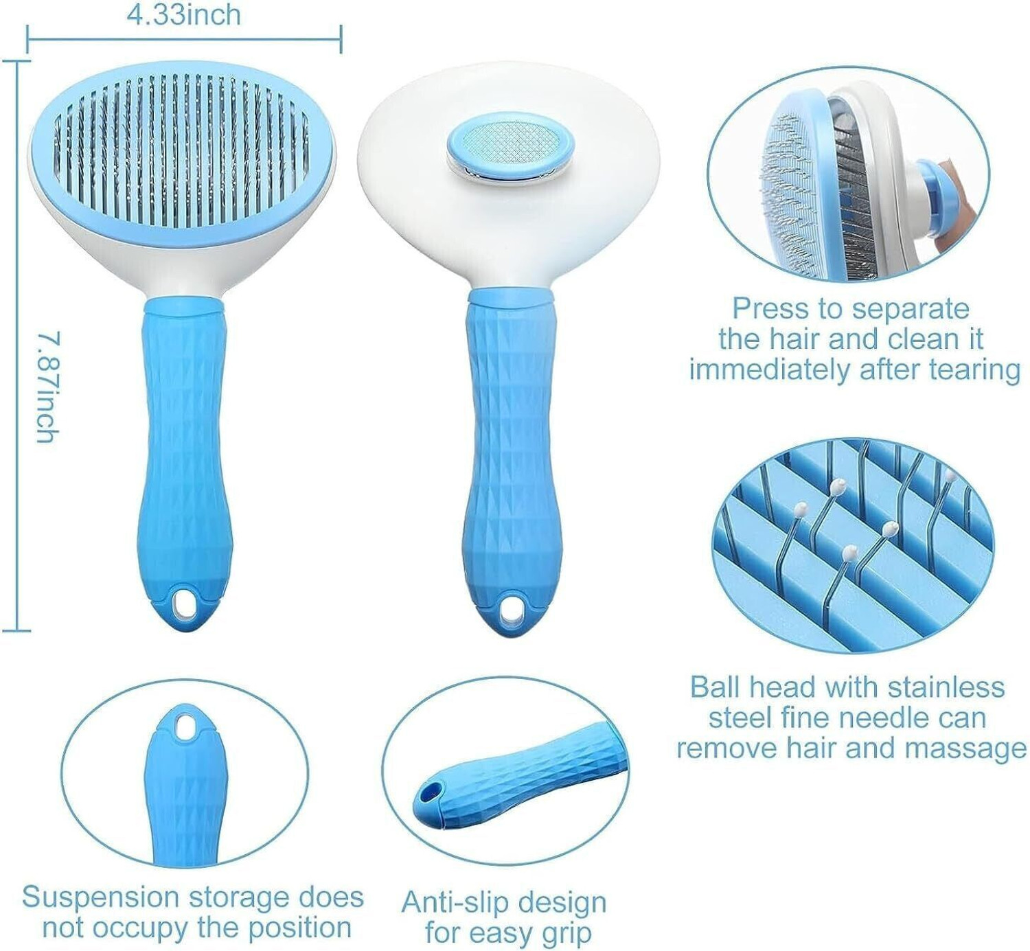 Image of Pringo Combo Pack for Dogs & Cats - Brush- Shampoo- palm (3 Items) Basic Comb for Dog & Cat, Dog, Cat