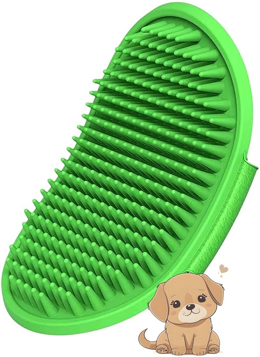 BRAINY PETS Grooming & Bathing Silicon, Gentle Desheding, Hair Remover Brush for pet Basic Comb for Dog & Cat, Cow, Horse