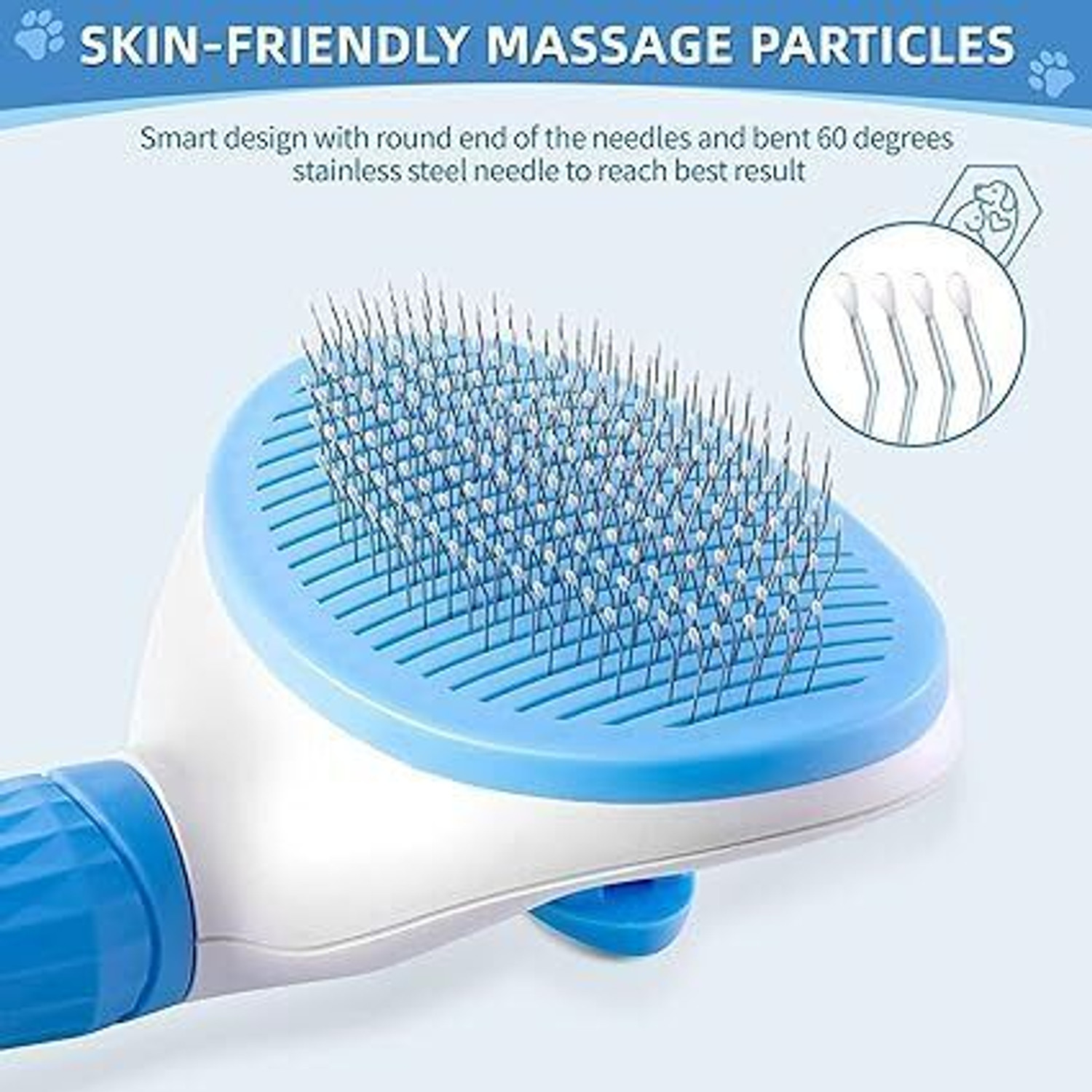 Image of Naaz pet world Self Cleaning Pet Hair Grooming Brush - Professional Shedding & Detangling Comb Slicker Brushes for Dog & Cat