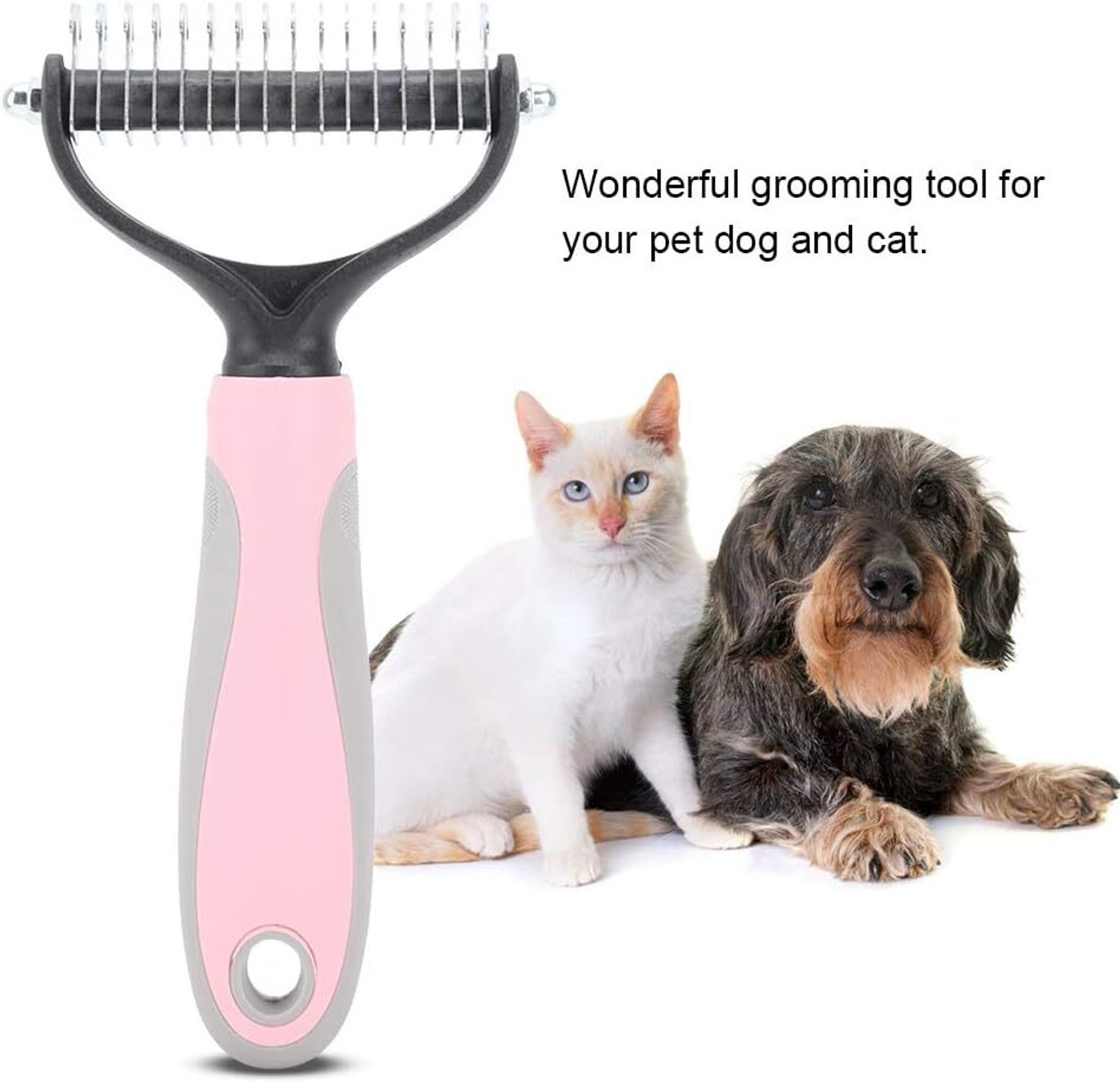 Image of FRIEDERICH Pet Grooming Comb for Dogs & Cats | Rounded Teeth Undercoat Brush Slicker Brushes for Dog & Cat