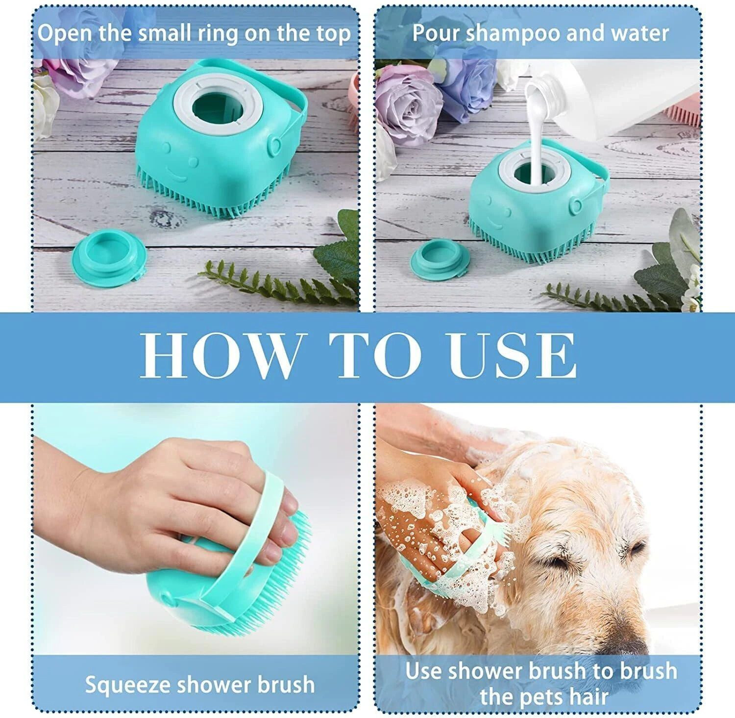 Image of Pringo Combo Pack for Dogs & Cats - Brush- Shampoo- palm (3 Items) Basic Comb for Dog & Cat, Dog, Cat