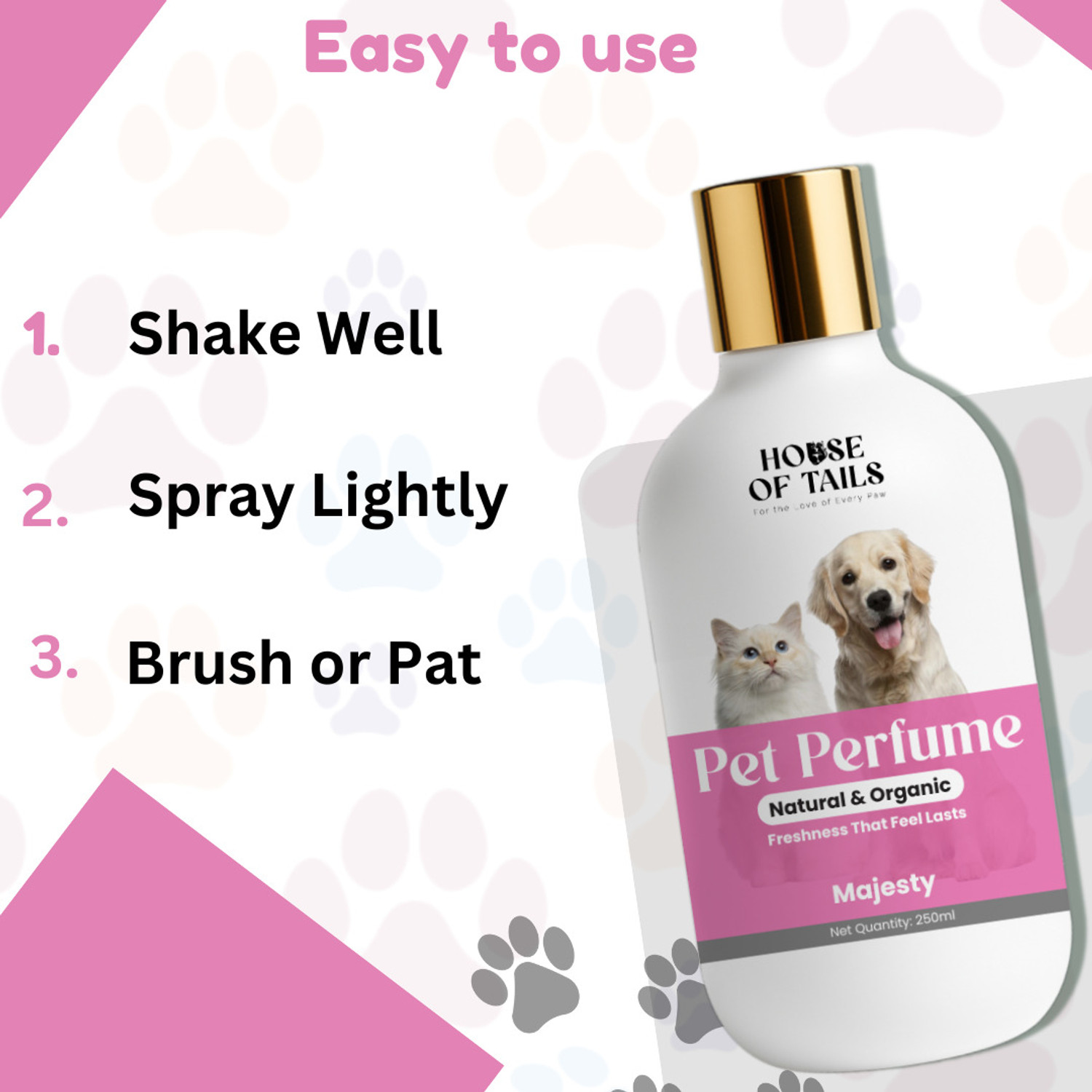 Image of House Of Tails Conditioning Shampoo & Pet Perfume Combo for Soft Fur and Fresh Fragrance Conditioning Lavendar Dog, Cat Shampoo