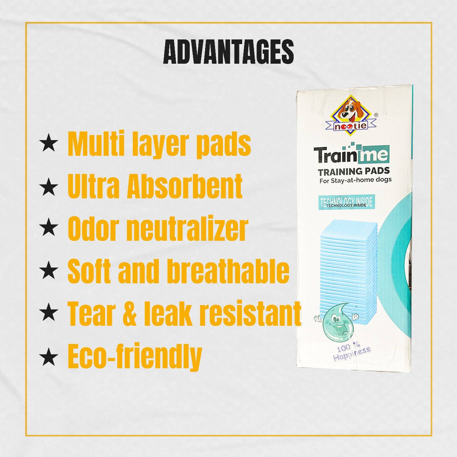 Nootie Training Pads Diapers 25 Pcs (60x90) L Disposable Dog