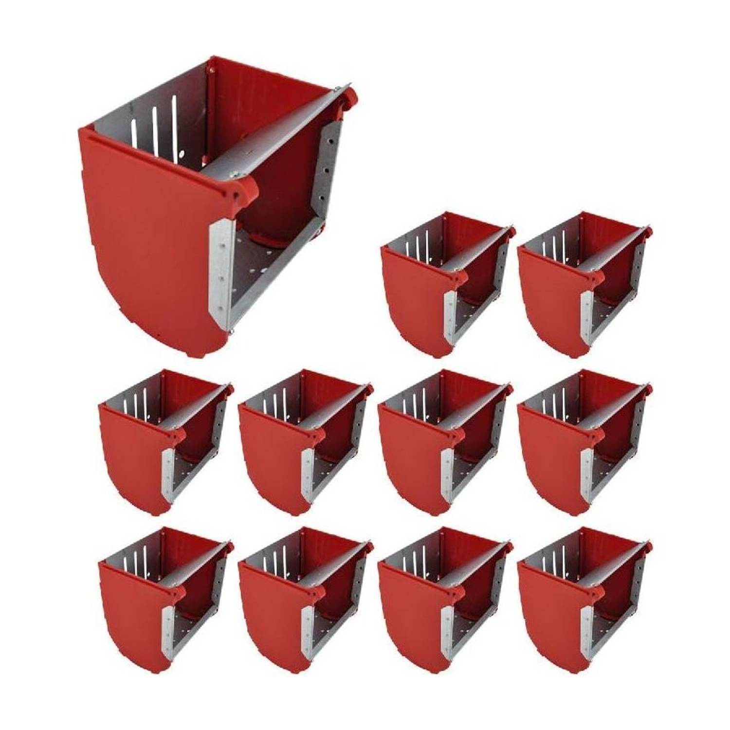 Bethlehem Rabbit Feeder Box Galvanized Metal 0.25kg Capacity Rust Resistant (Pack 10). Pet Food Dispenser