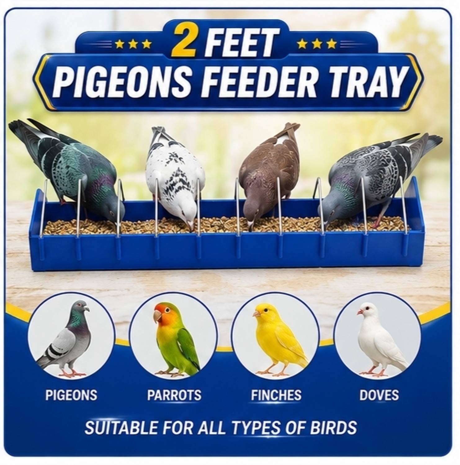 Indian Petsworld 2 Feet Pigeon Feeder Tray - Image 5
