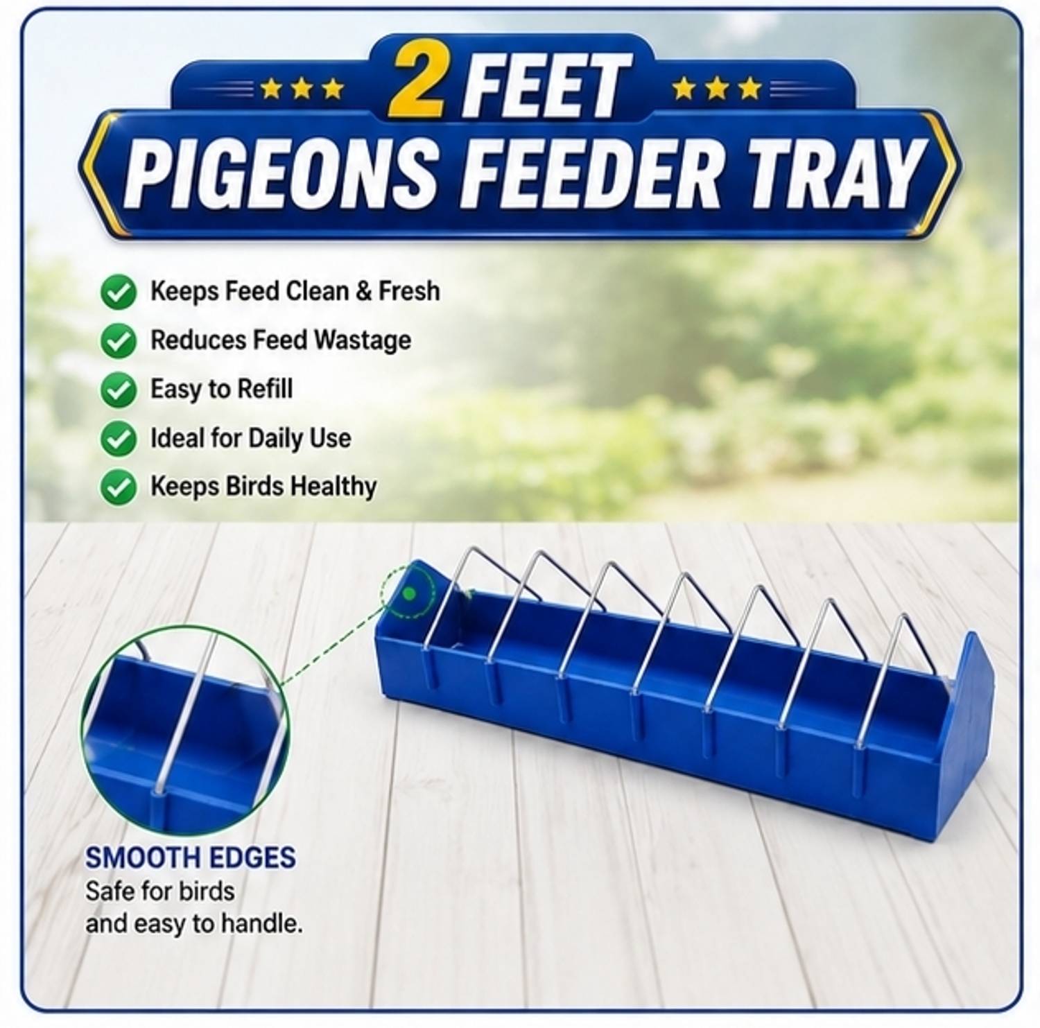 Indian Petsworld 2 Feet Pigeon Feeder Tray - Image 4