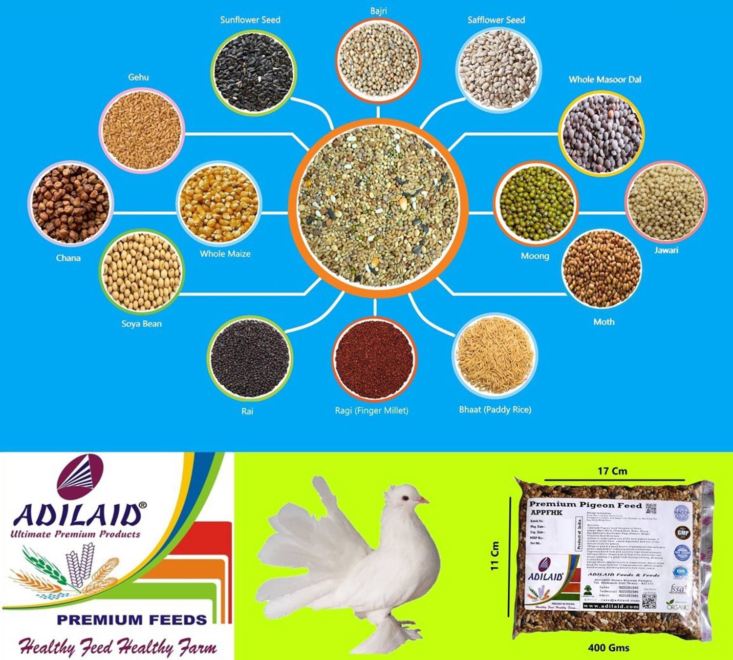 ADILAID ADILAID Feed 0.4 kg Dry Young, Adult, Senior Bird Food
