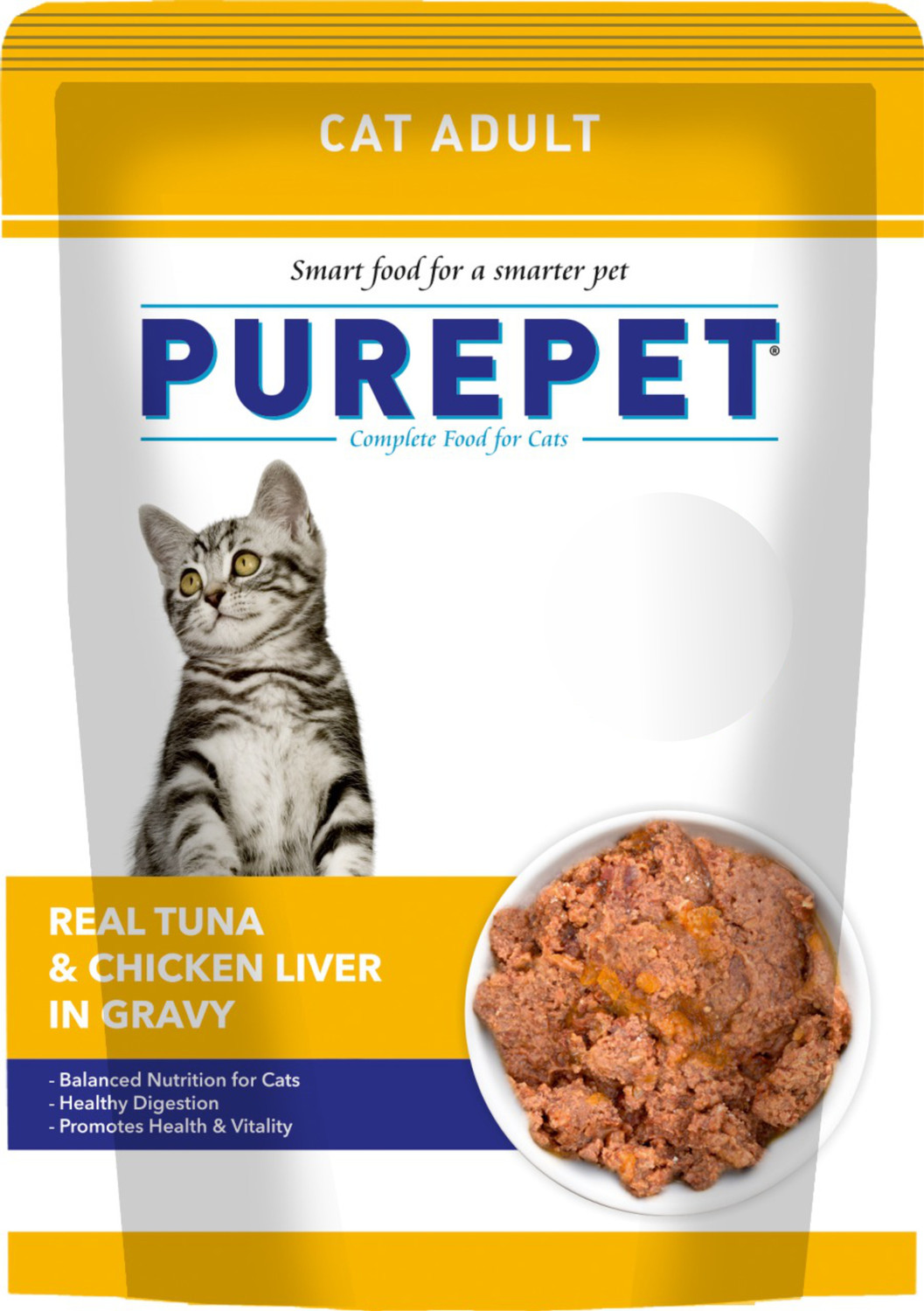Image of Purepet Real Tuna & Chicken Liver In Gravy Tuna 0.05 kg Wet Adult Cat Food