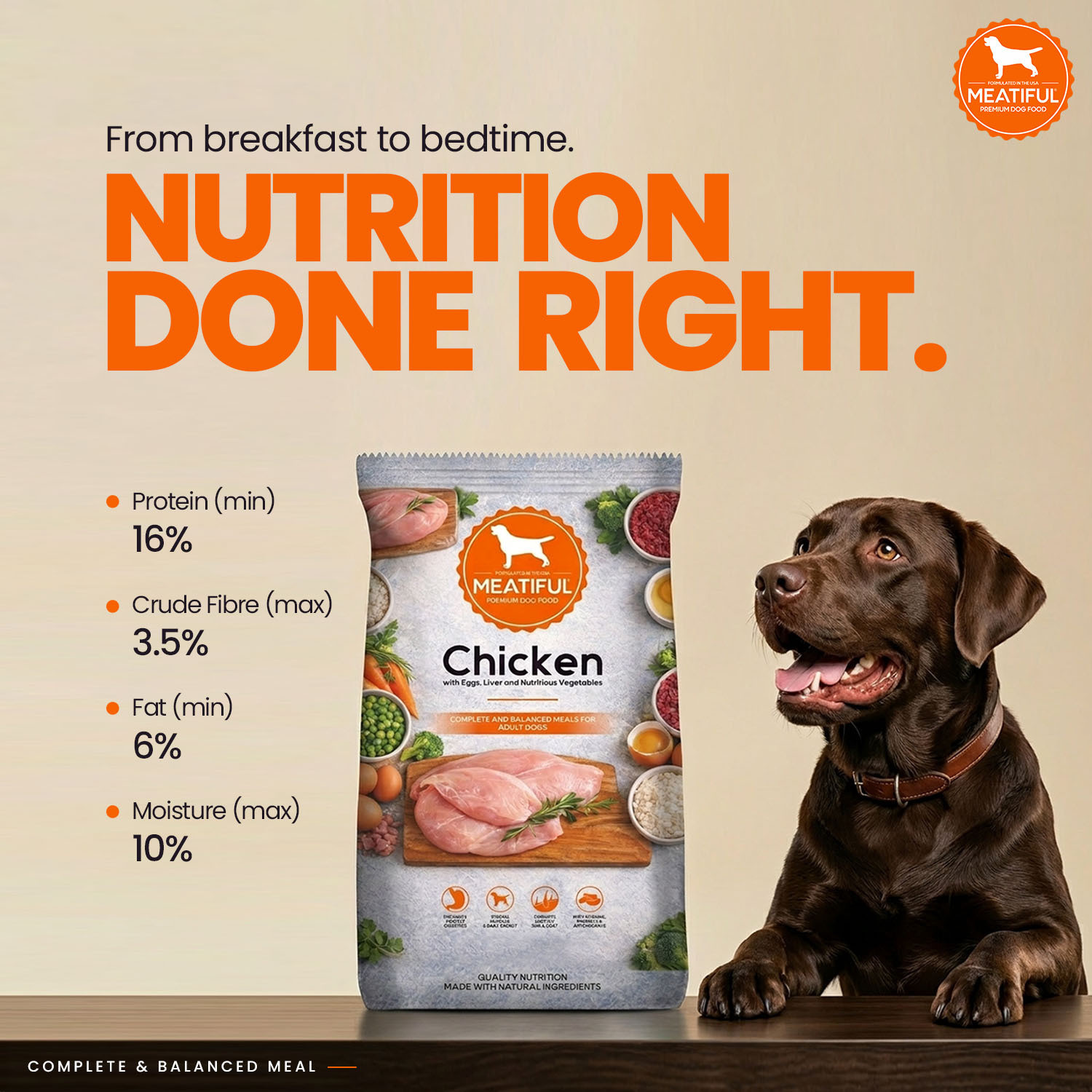 Image of Meatiful Chicken with Eggs, Liver and Nutritious Vegetables Chicken 20 kg Dry Adult Dog Food