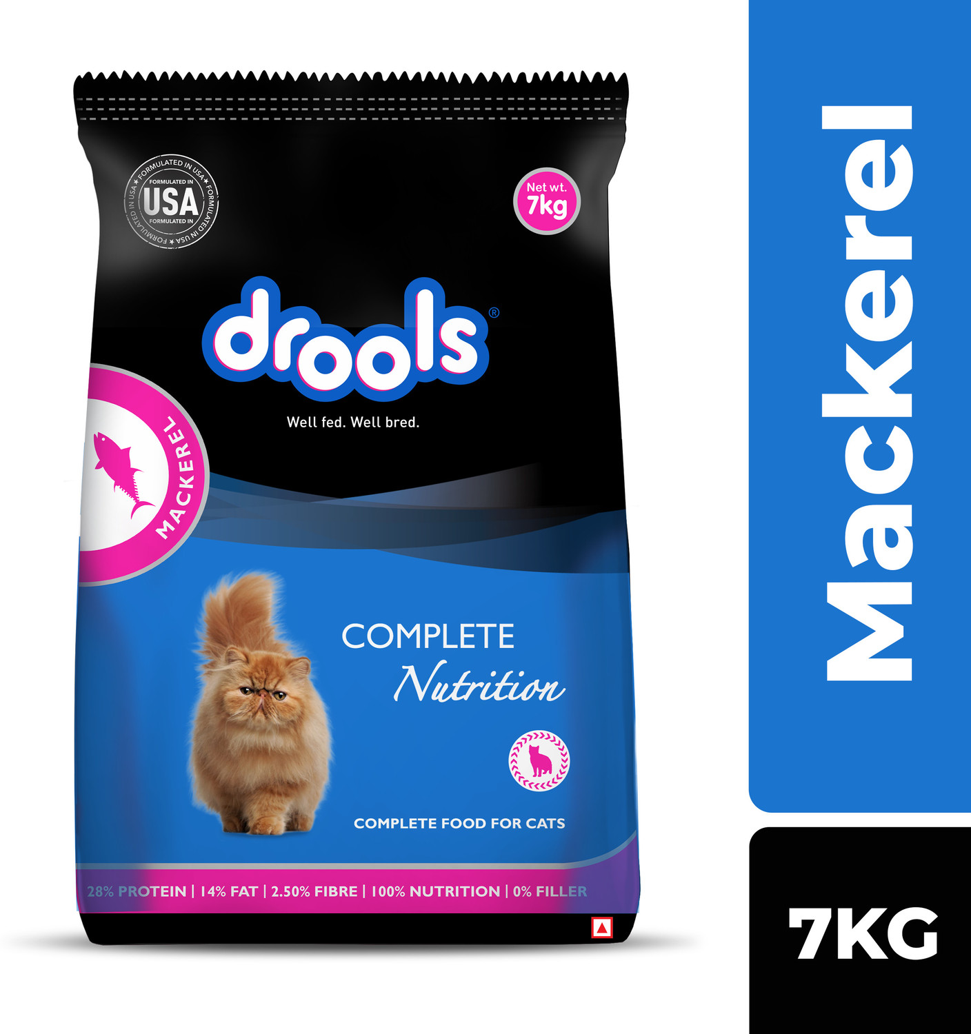 Image of Drools Real Complete Nutrition Mackerel 7 kg Dry Adult Cat Food