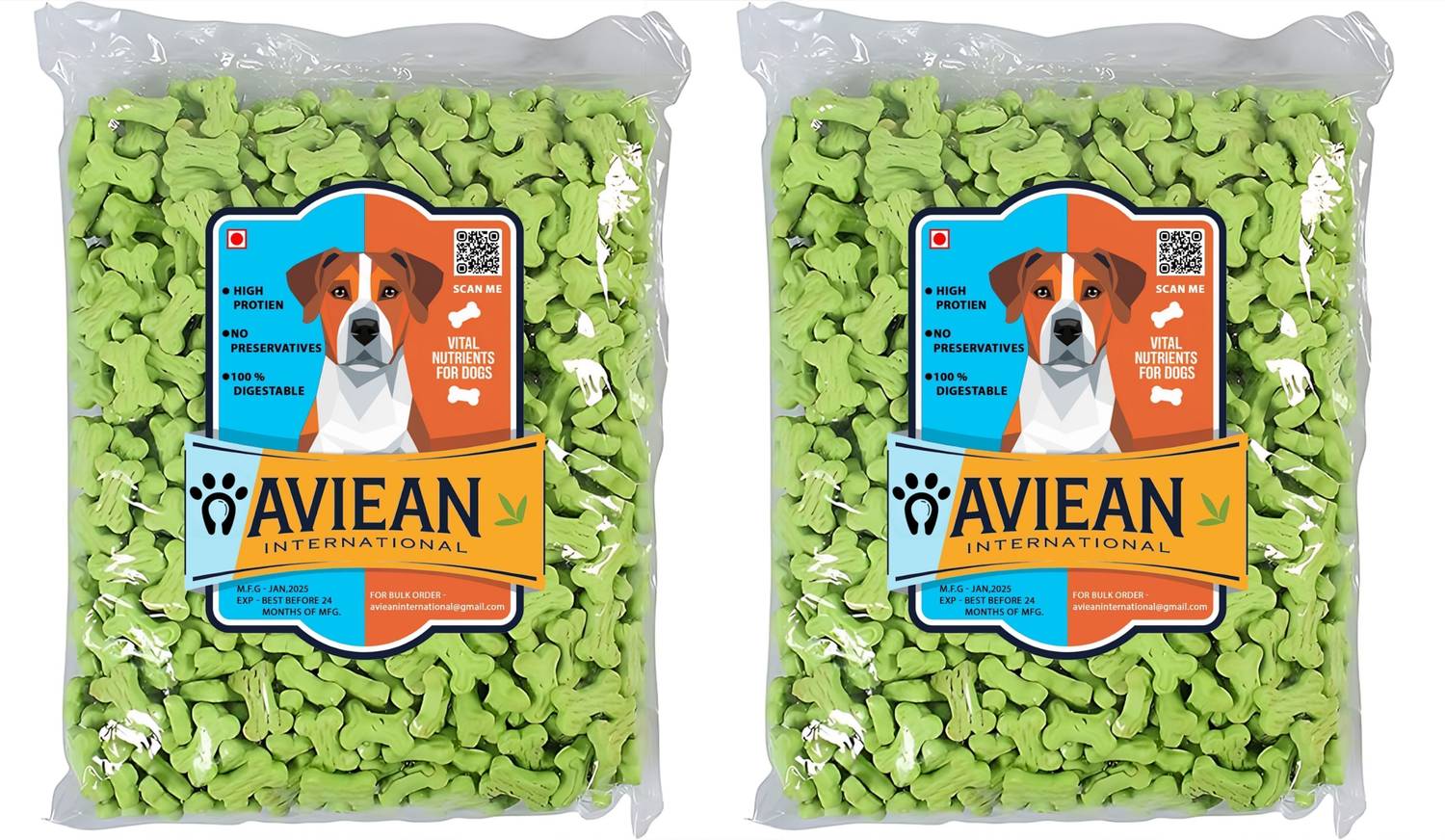 Aviean International 2 Veg Green Combo Offer Dog Biscuit (550g+550g)1.1 Kg Biscuits Oats Flavor Oats, Nuts 1.1 kg (2x0.55 kg) Dry Adult, New Born, Senior, Young Dog & Puppy Food