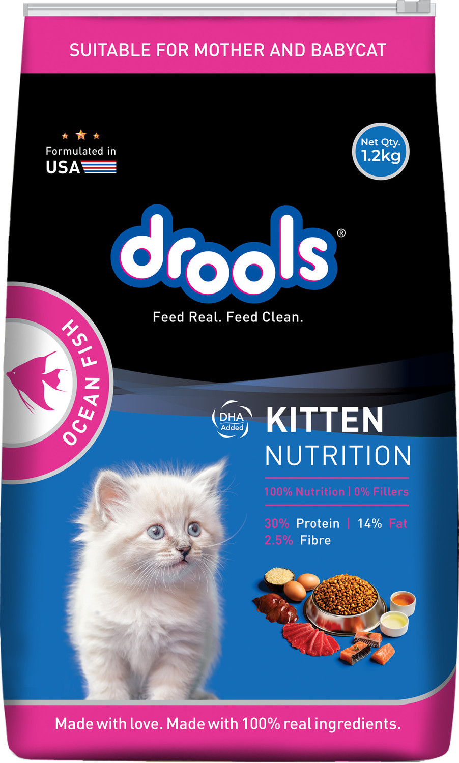 Image of Drools Ocean Fish 1.2 kg Dry Young Cat Food