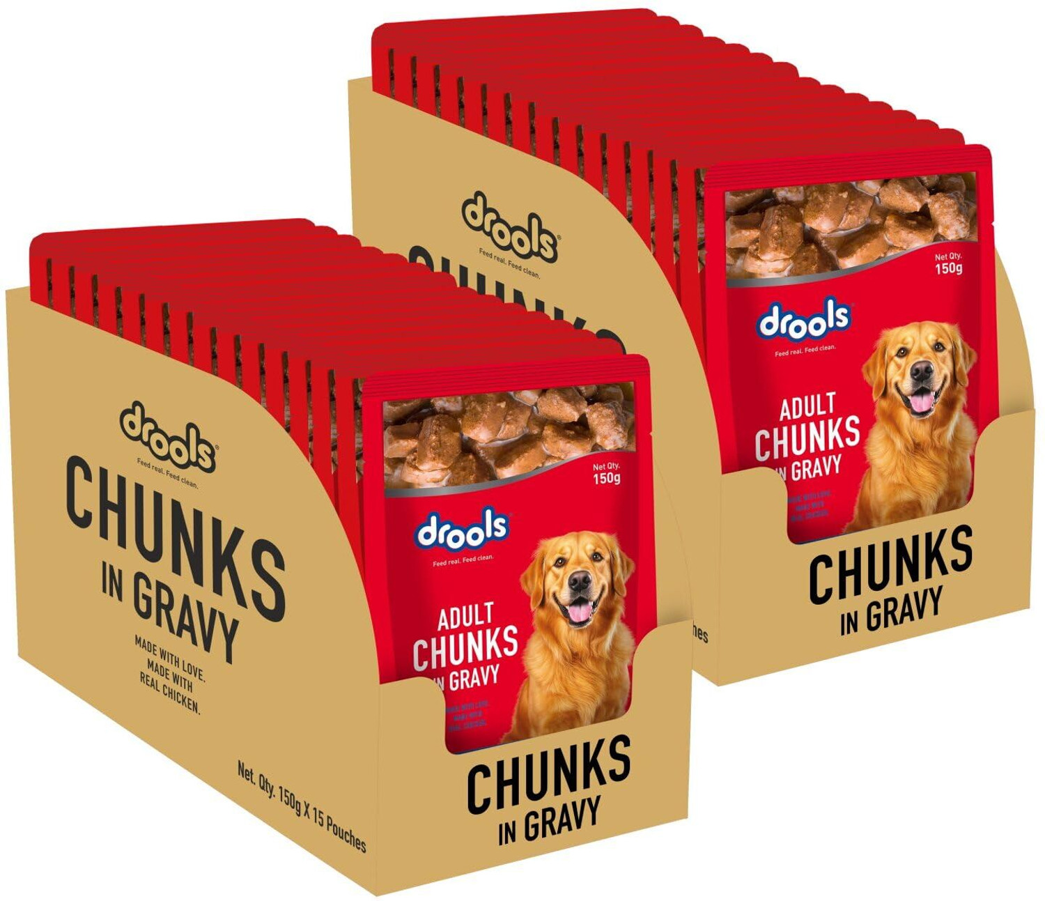 Image of Drools Chicken Liver and Real Chicken 4.5 kg (30x0.15 kg) Wet Adult Dog Food